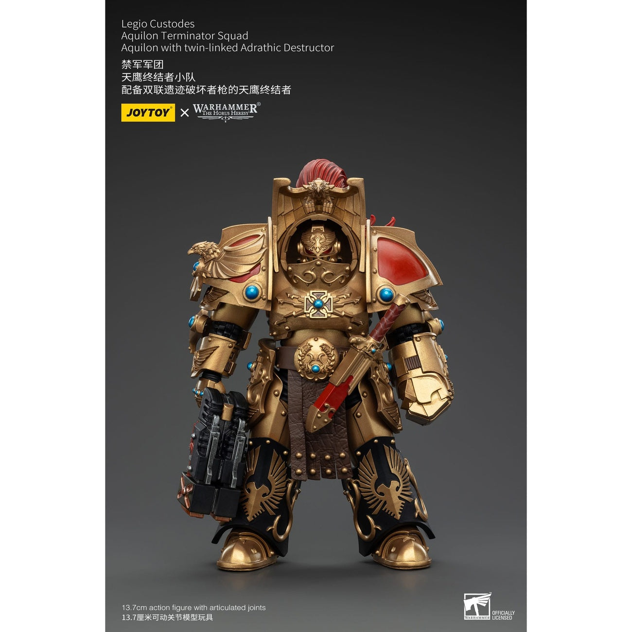 Produktbild Warhammer The Horus Heresy Actionfigur 1/18 Legio Custodes Aquilon Terminator Squad Aquilon with twin-linked Adrathic De