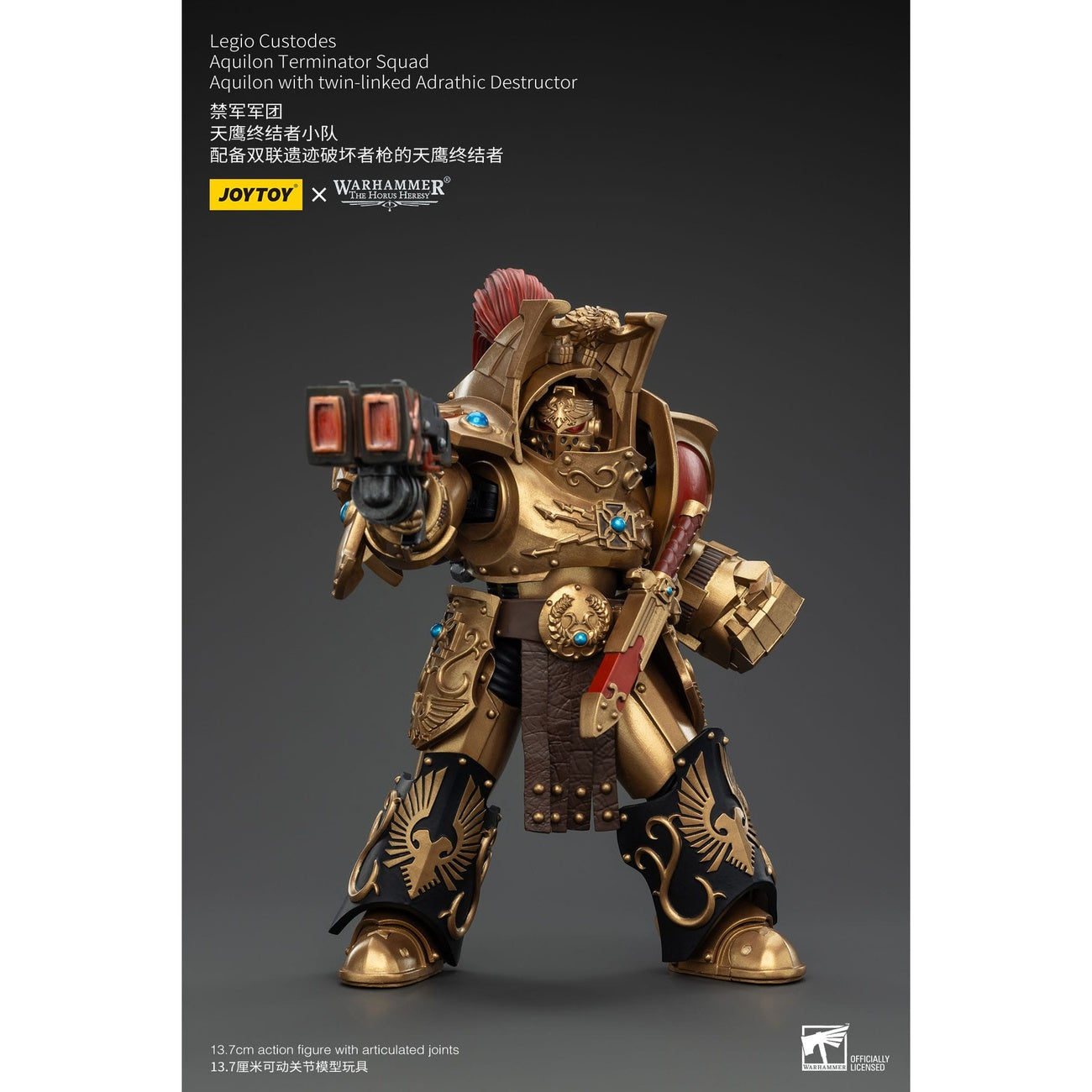 Produktbild Warhammer The Horus Heresy Actionfigur 1/18 Legio Custodes Aquilon Terminator Squad Aquilon with twin-linked Adrathic De