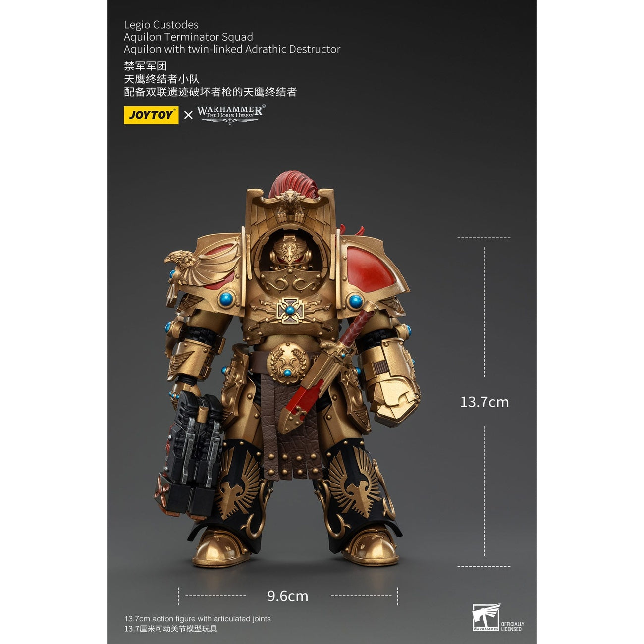 Produktbild Warhammer The Horus Heresy Actionfigur 1/18 Legio Custodes Aquilon Terminator Squad Aquilon with twin-linked Adrathic De