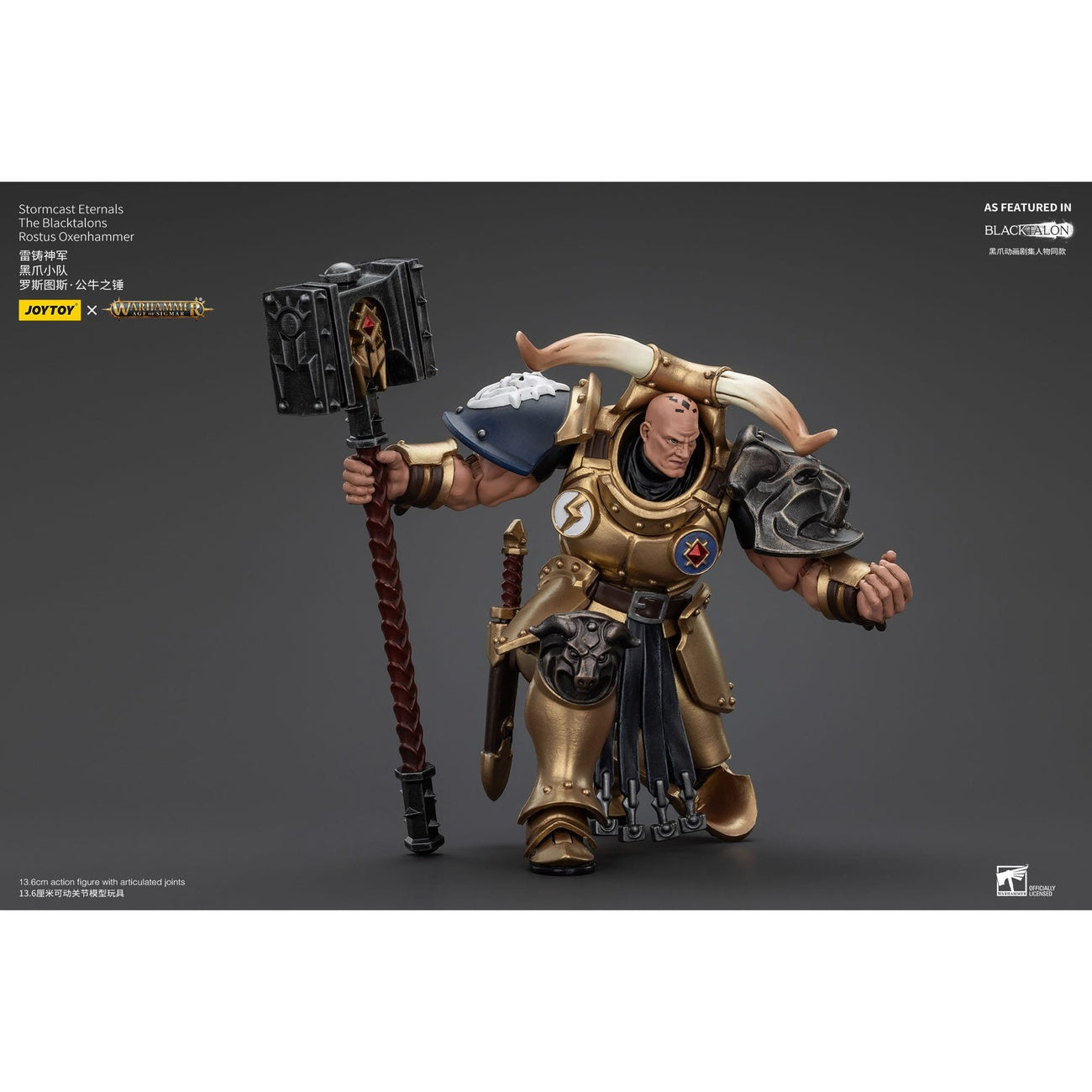 Produktbild Warhammer Age of Sigmar Actionfigur Stormcast Eternals The Blacktalons Rostus Oxen hammer 20 cm