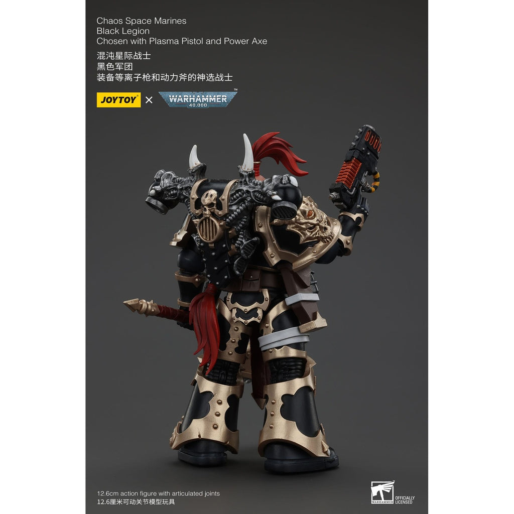 Produktbild Warhammer 40k Actionfigur Chaos Space Marines Black Legion Chosen with Plasma Pistol and Power Axe 20 cm