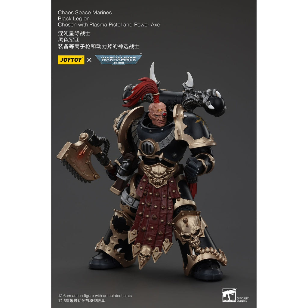 Produktbild Warhammer 40k Actionfigur Chaos Space Marines Black Legion Chosen with Plasma Pistol and Power Axe 20 cm