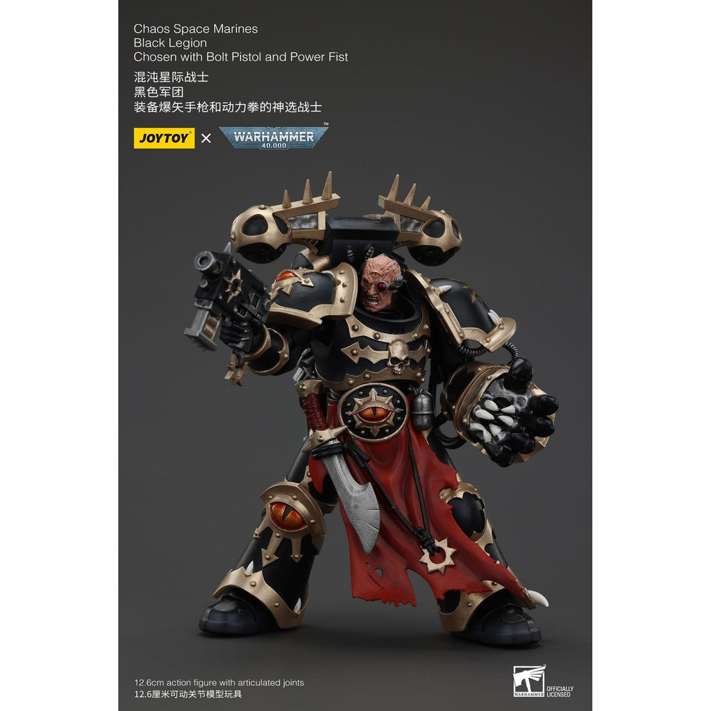 Produktbild Warhammer 40k Actionfigur Chaos Space Marines Black Legion Chosen with Bolt Pistol and Power Fist 20 cm