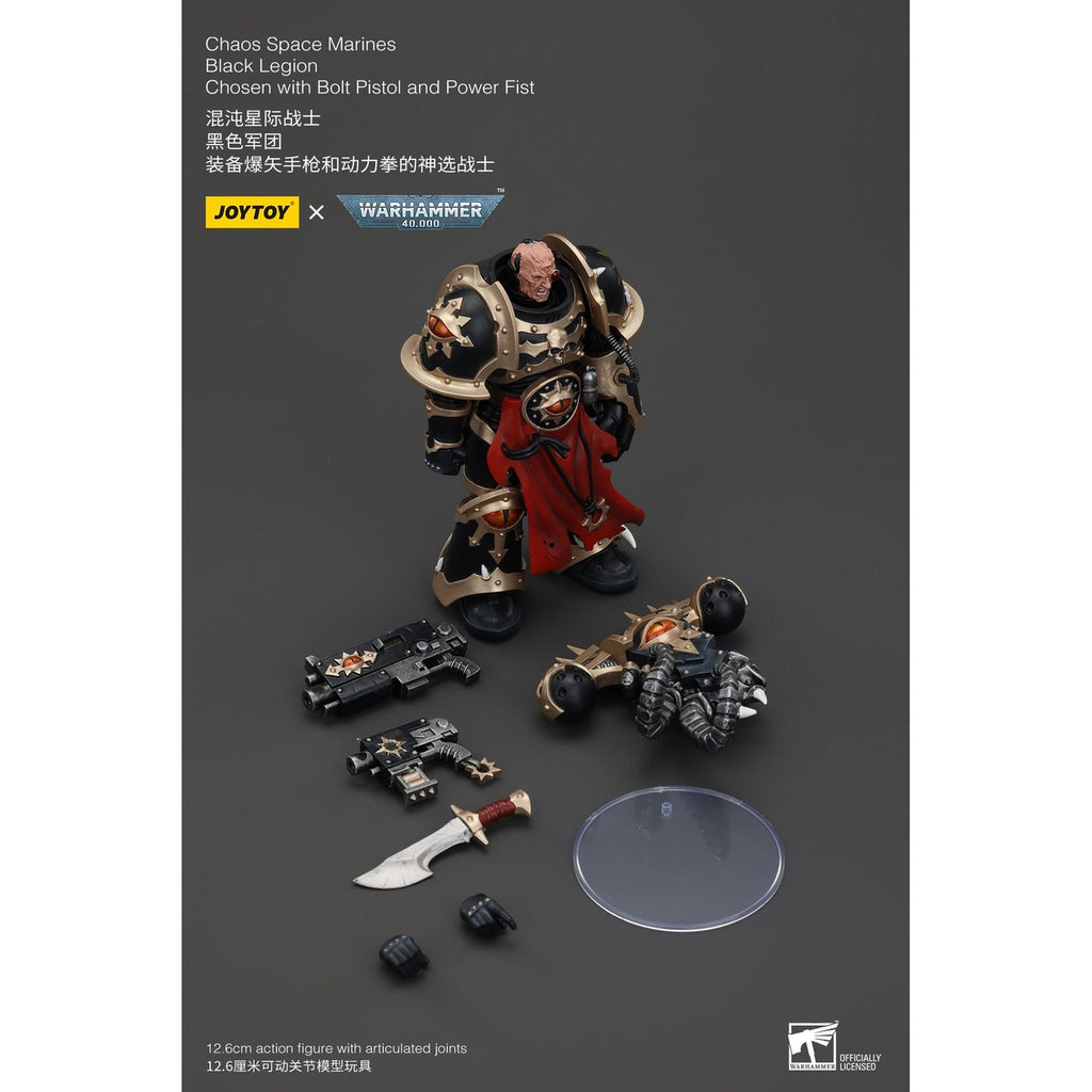 Produktbild Warhammer 40k Actionfigur Chaos Space Marines Black Legion Chosen with Bolt Pistol and Power Fist 20 cm