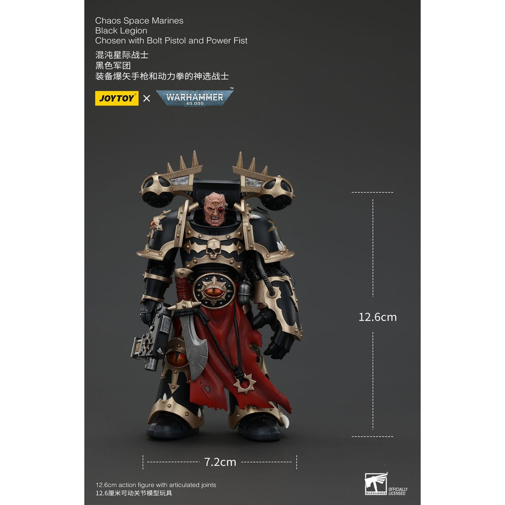 Produktbild Warhammer 40k Actionfigur Chaos Space Marines Black Legion Chosen with Bolt Pistol and Power Fist 20 cm