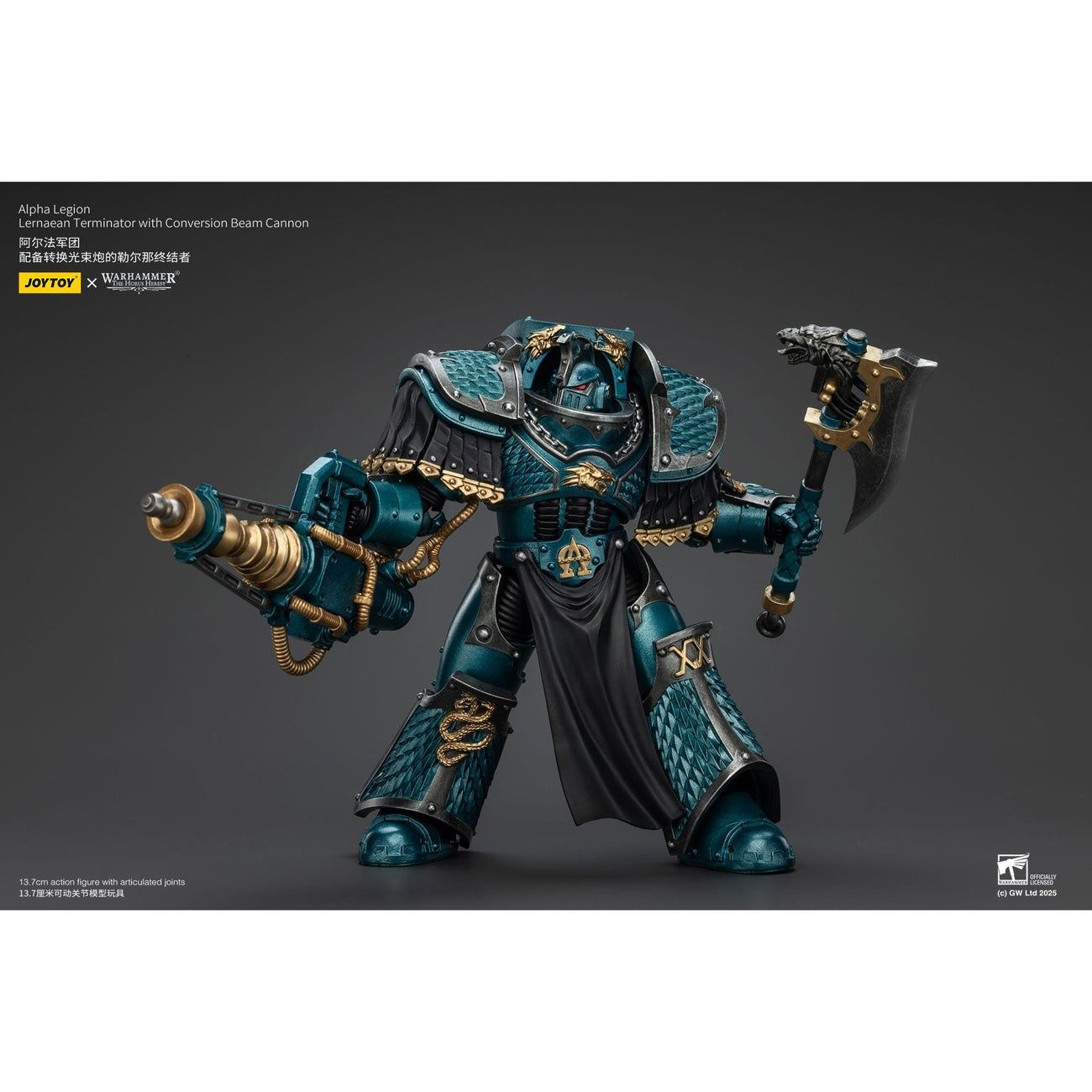 Produktbild Warhammer The Horus Heresy Actionfigur Alpha Legion Lernaean Terminator with Conversion Beam Cannon 20 cm