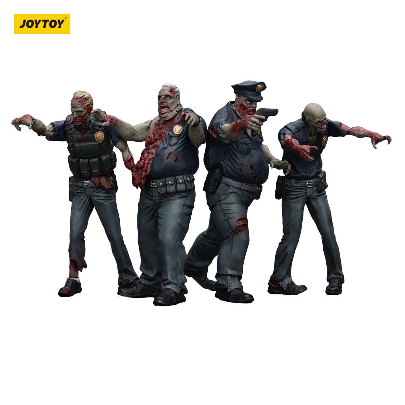Produktbild Zombie Dark Source Actionfiguren 4er-Pack Police (Male) 8 cm