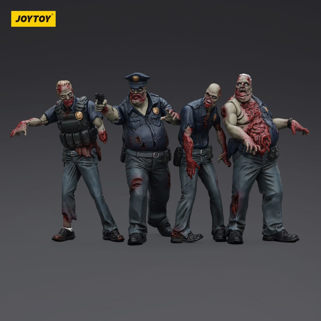 Produktbild Zombie Dark Source Actionfiguren 4er-Pack Police (Male) 8 cm