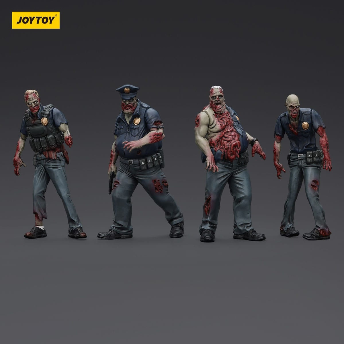 Produktbild Zombie Dark Source Actionfiguren 4er-Pack Police (Male) 8 cm