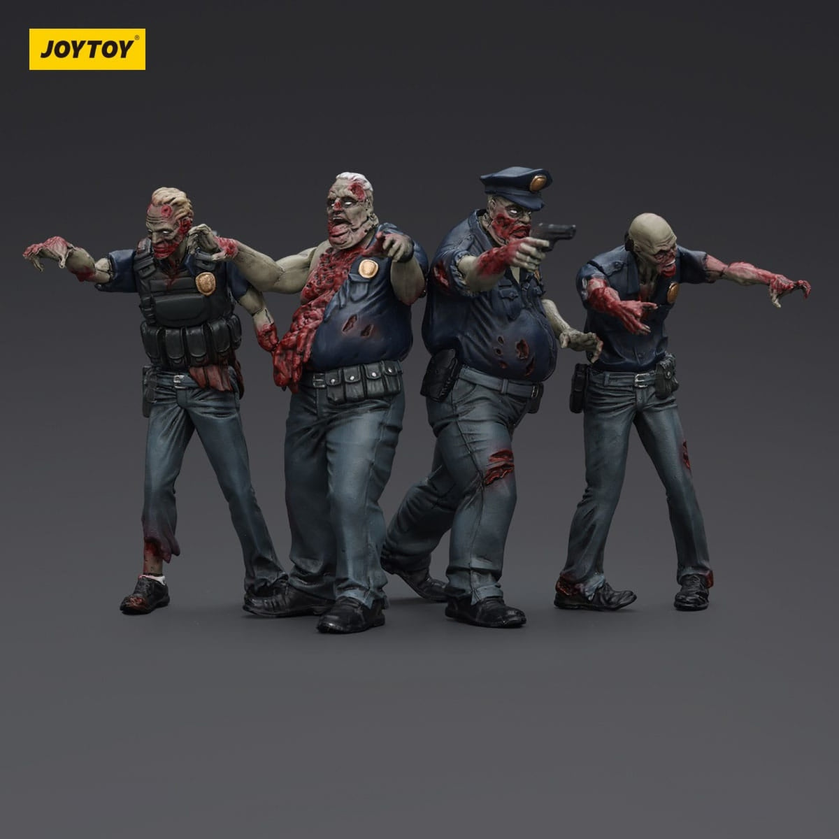 Produktbild Zombie Dark Source Actionfiguren 4er-Pack Police (Male) 8 cm