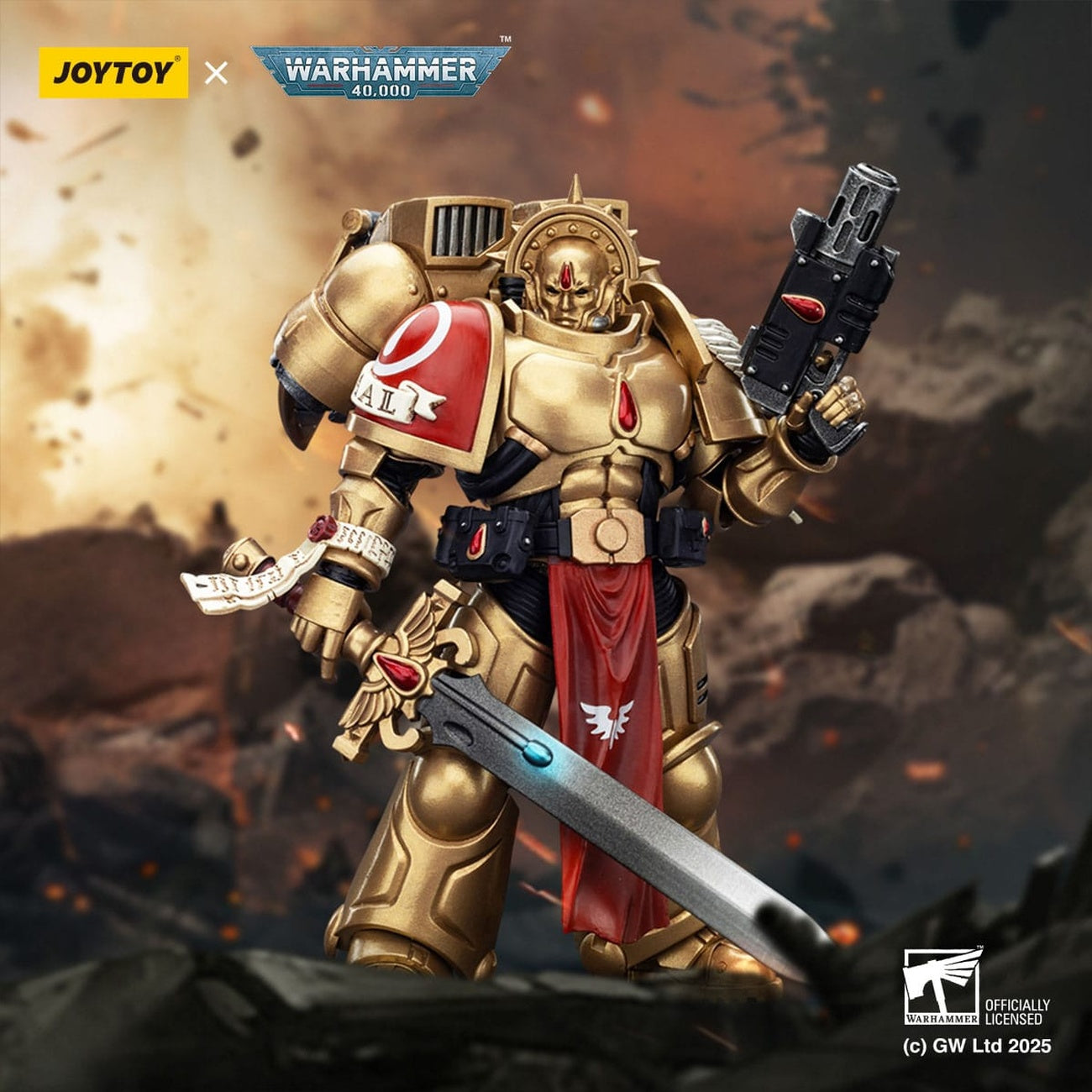 Produktbild Warhammer 40,000: Combat Patrol Blood Angels Actionfigur Sanguinary Guard 1 with Inferno Pistol and Encarmine Blade 20 c