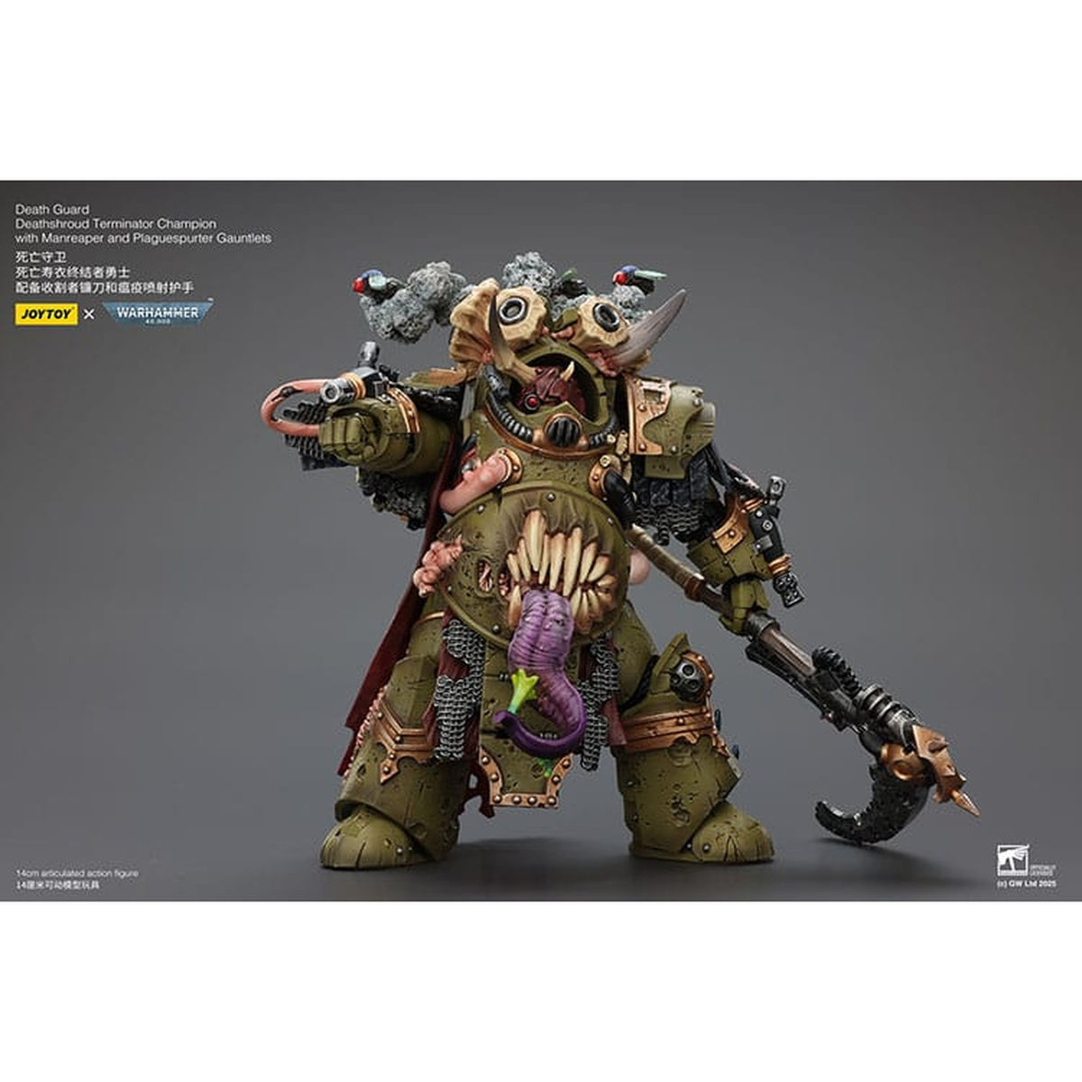 Produktbild Warhammer 40k Actionfigur 1/18 Death Guard Deathshroud Terminator Championwith Manreaper and Plaguespurter Gauntlets 14