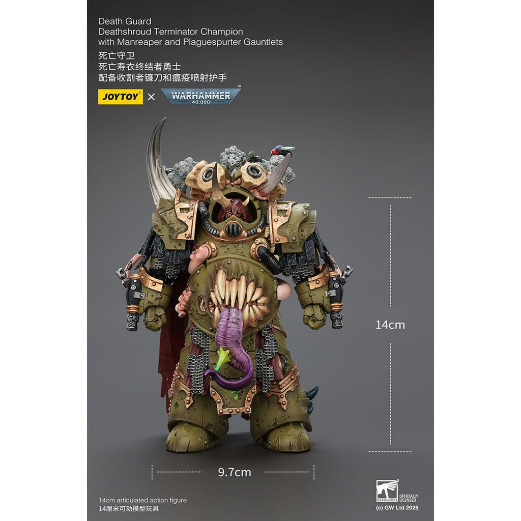 Produktbild Warhammer 40k Actionfigur 1/18 Death Guard Deathshroud Terminator Championwith Manreaper and Plaguespurter Gauntlets 14