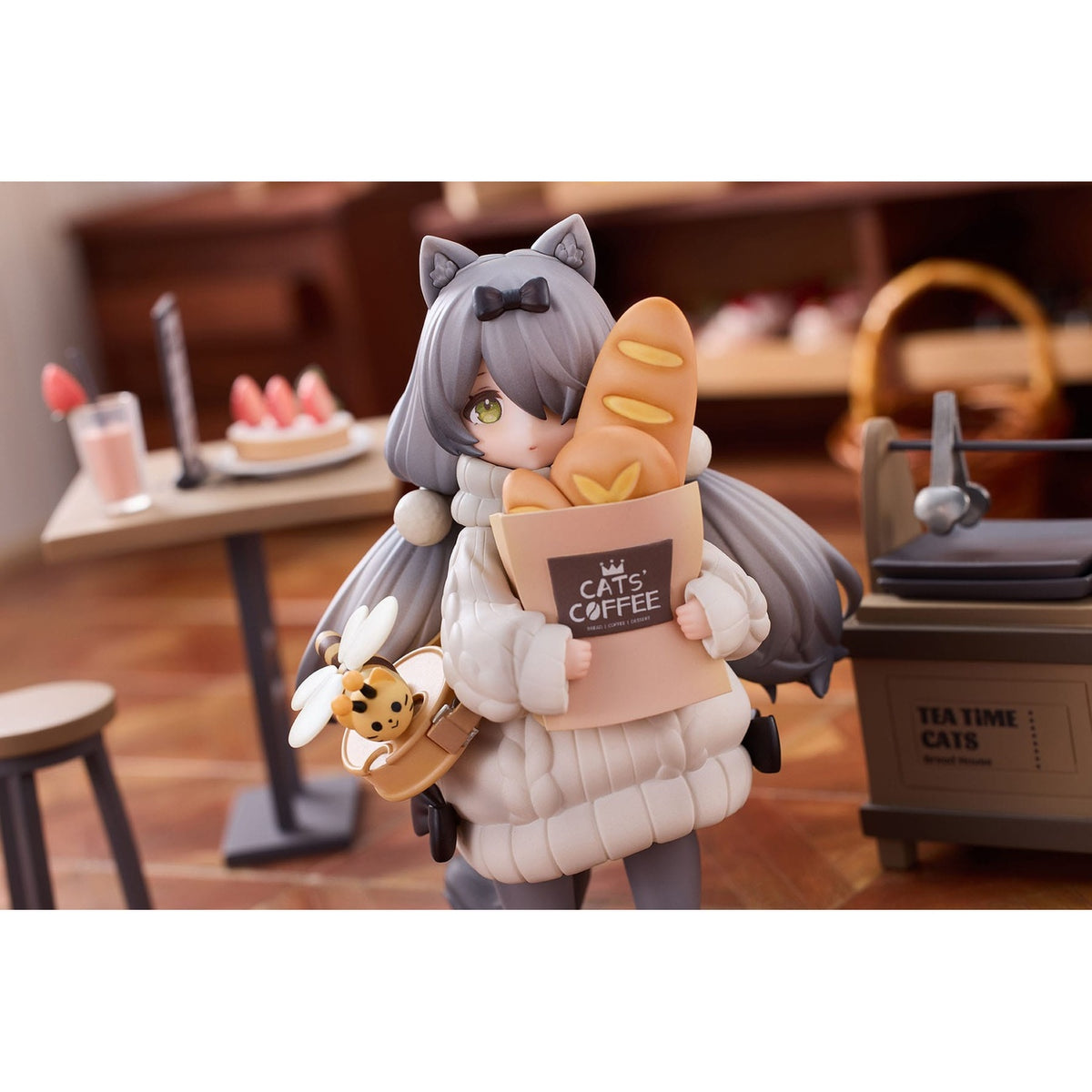 Produktbild Decorated Life Collection PVC Statue Tea Time Cats - Cat Town Bakery Staff & Customer Set 12 cm