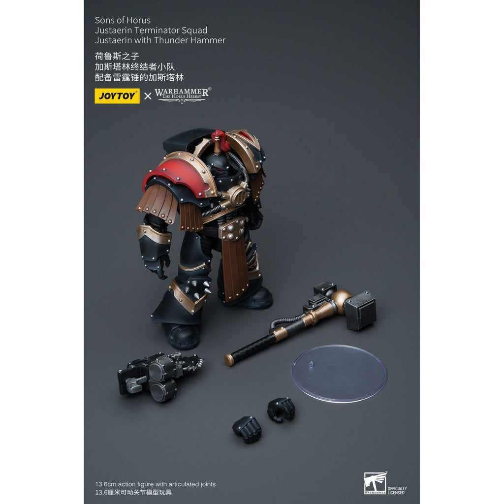 Produktbild Warhammer The Horus Heresy Actionfigur 1/18 Sons of Horus Justaerin Terminator Squad Justaerin with Thunder Hammer 12 cm
