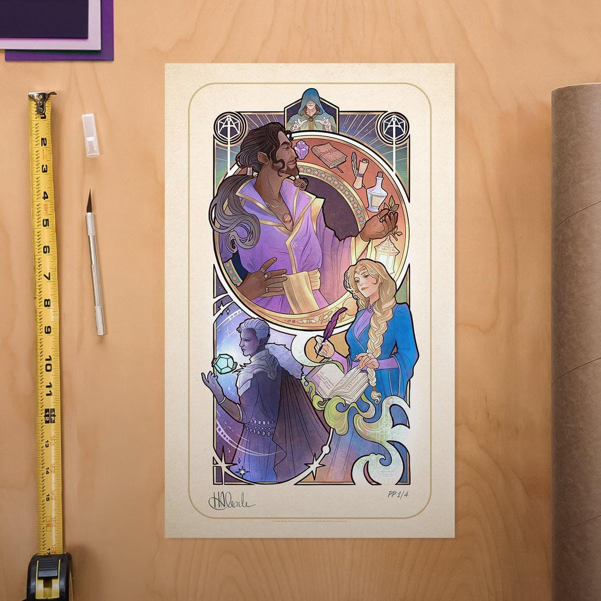 Produktbild Critical Role Kunstdruck Matthew Mercer: 10th Anniversary Art Nouveau Illustrations 46 x 28 cm - ungerahmt