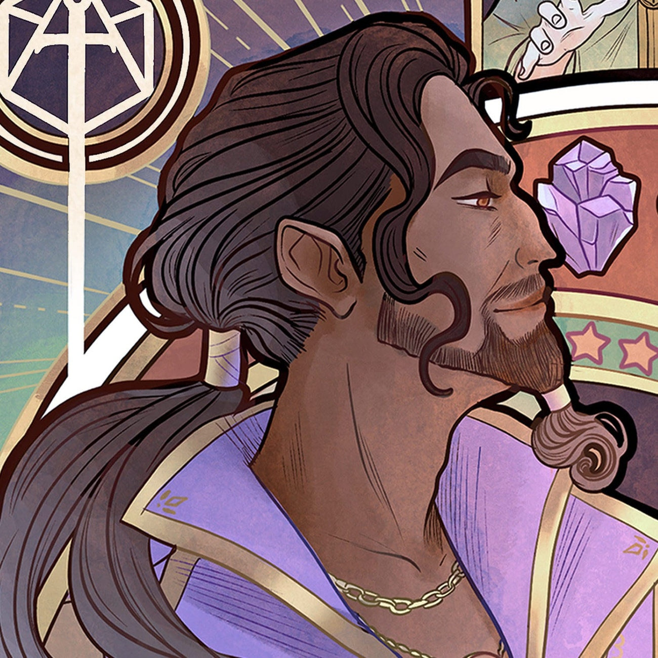 Produktbild Critical Role Kunstdruck Matthew Mercer: 10th Anniversary Art Nouveau Illustrations 46 x 28 cm - ungerahmt