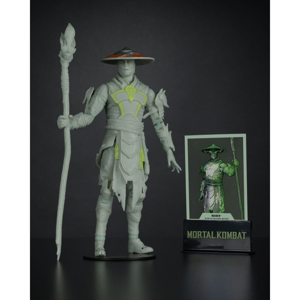 Produktbild Mortal Kombat Actionfigur Glow in the Dark Edition Raiden (Gold Label) 18 cm
