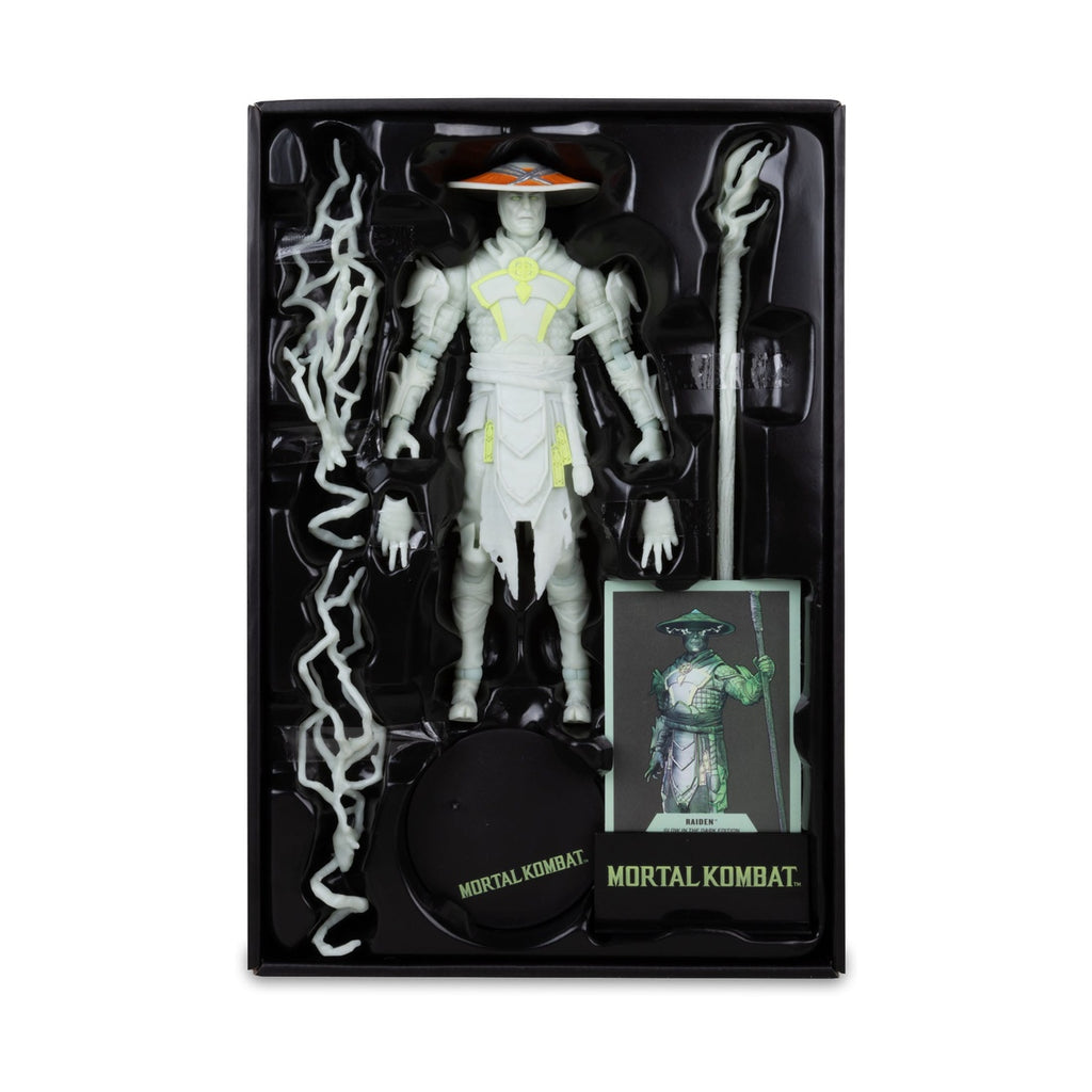 Produktbild Mortal Kombat Actionfigur Glow in the Dark Edition Raiden (Gold Label) 18 cm