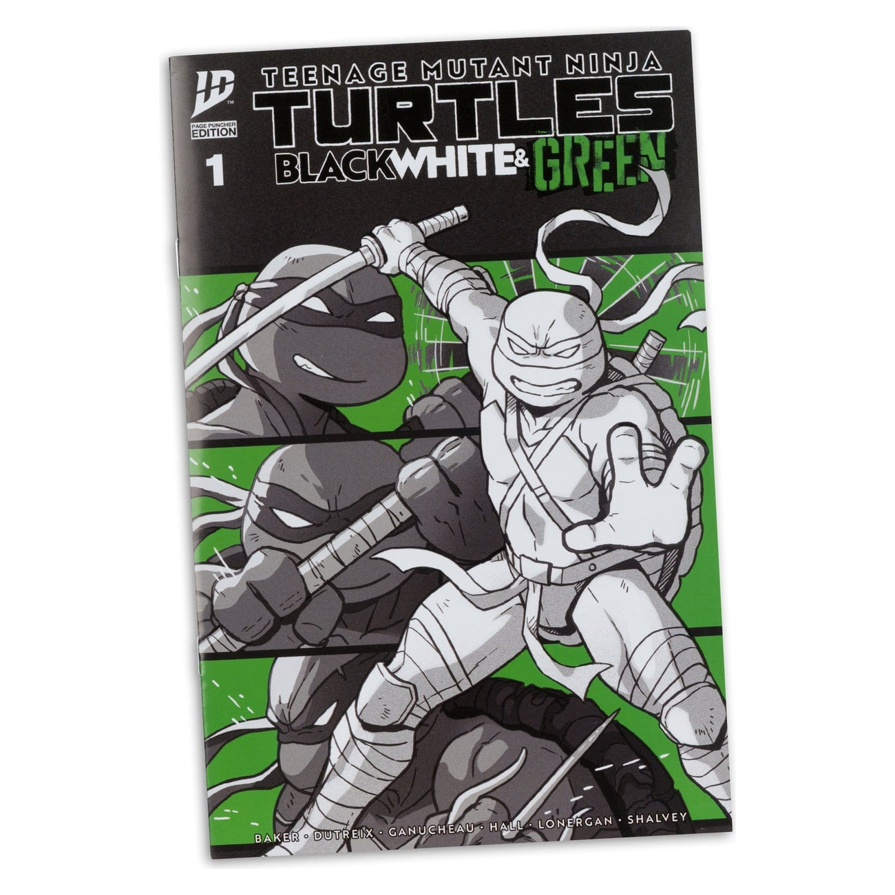 Produktbild Teenage Mutant Ninja Turtles Page Punchers Actionfigur Leonardo (Black White & Green) (Red Platinum Edition) 13 cm
