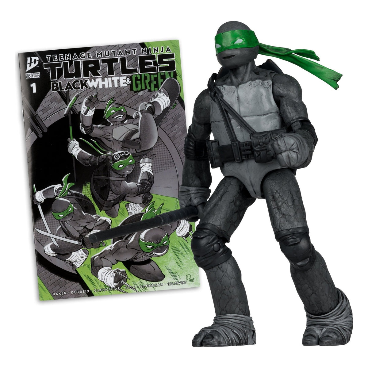 Produktbild Teenage Mutant Ninja Turtles Page Punchers Actionfigur Donatello (Black White & Green) (Red Platinum Edition) 13 cm
