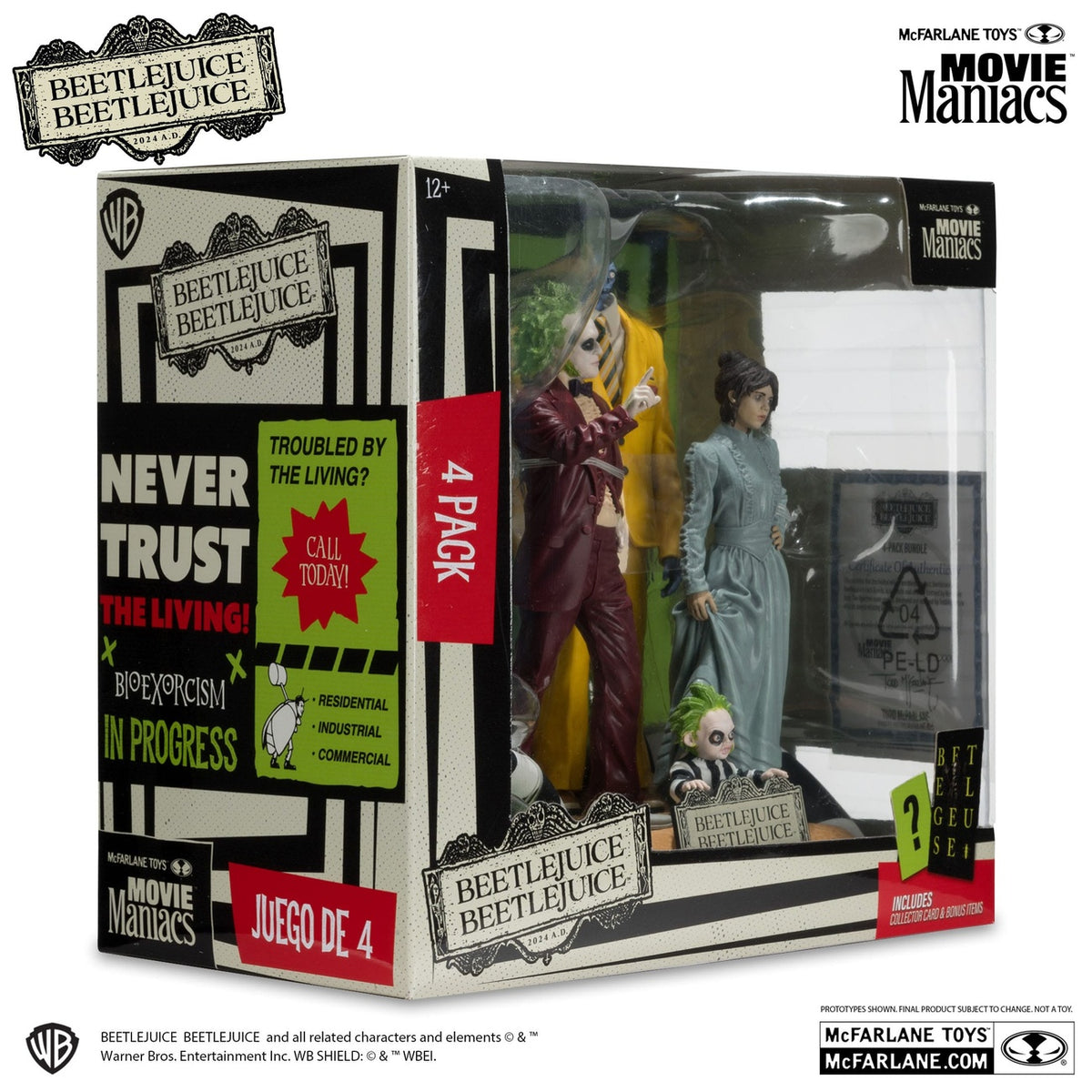 Produktbild Beetlejuice Beetlejuice Movie Maniacs PVC Statuen 4er-Pack 15 cm