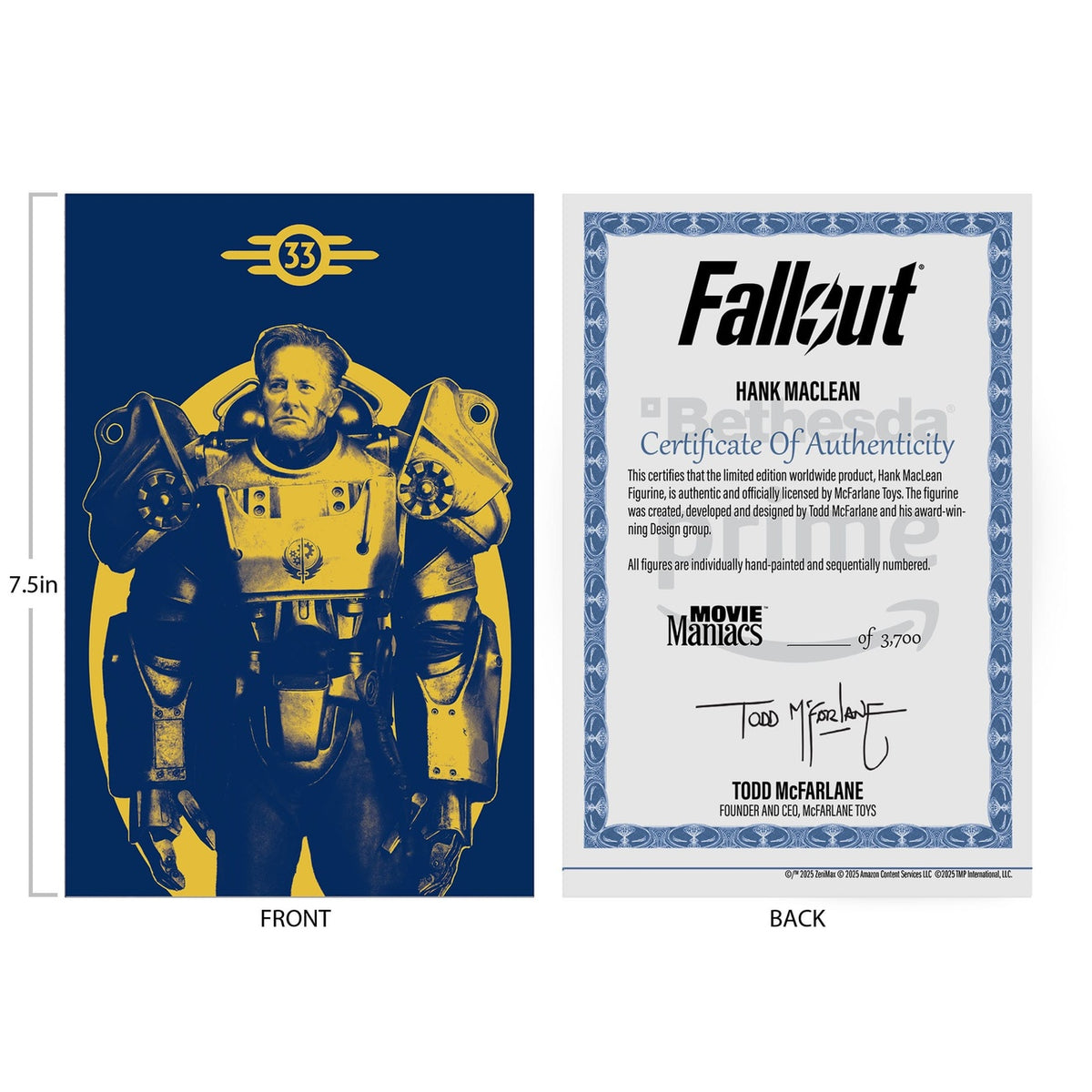 Produktbild Fallout Movie Maniacs Actionfigur Hank Maclean (Season 2) (Red Platinum Edition) 17 cm