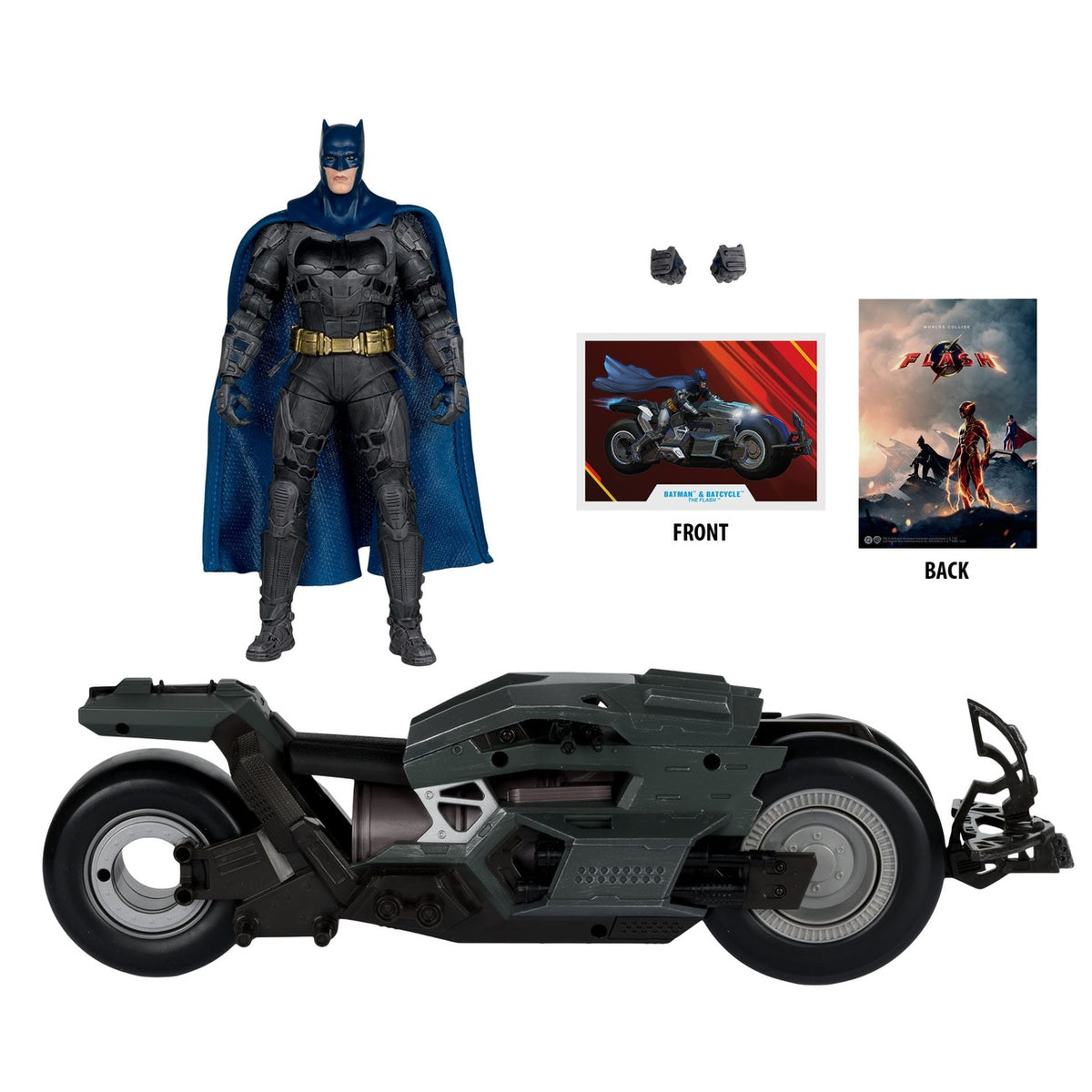 Produktbild The Flash DC Multiverse Fahrzeug Batcycle with Batman