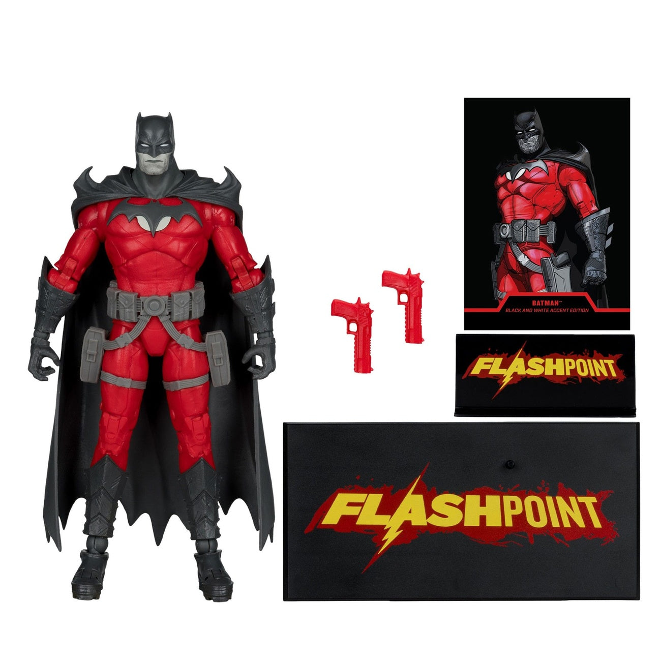 Produktbild DC Multiverse Actionfigur Batman (Flashpoint) (Black & White Accent Edition) (Gold Label) 18 cm