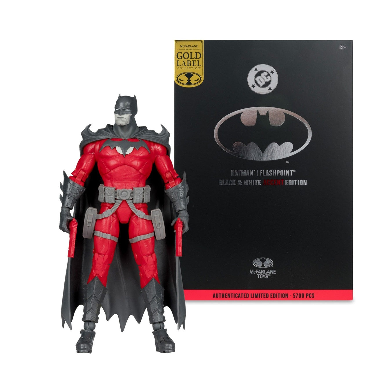 Produktbild DC Multiverse Actionfigur Batman (Flashpoint) (Black & White Accent Edition) (Gold Label) 18 cm