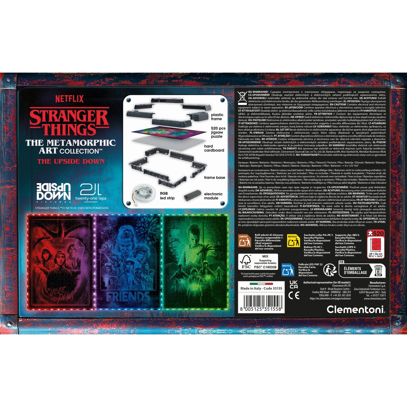 Produktbild Stranger Things Metamorphic Art Collection Puzzle mit Leucht-Effekt The Upside (520 Teile)