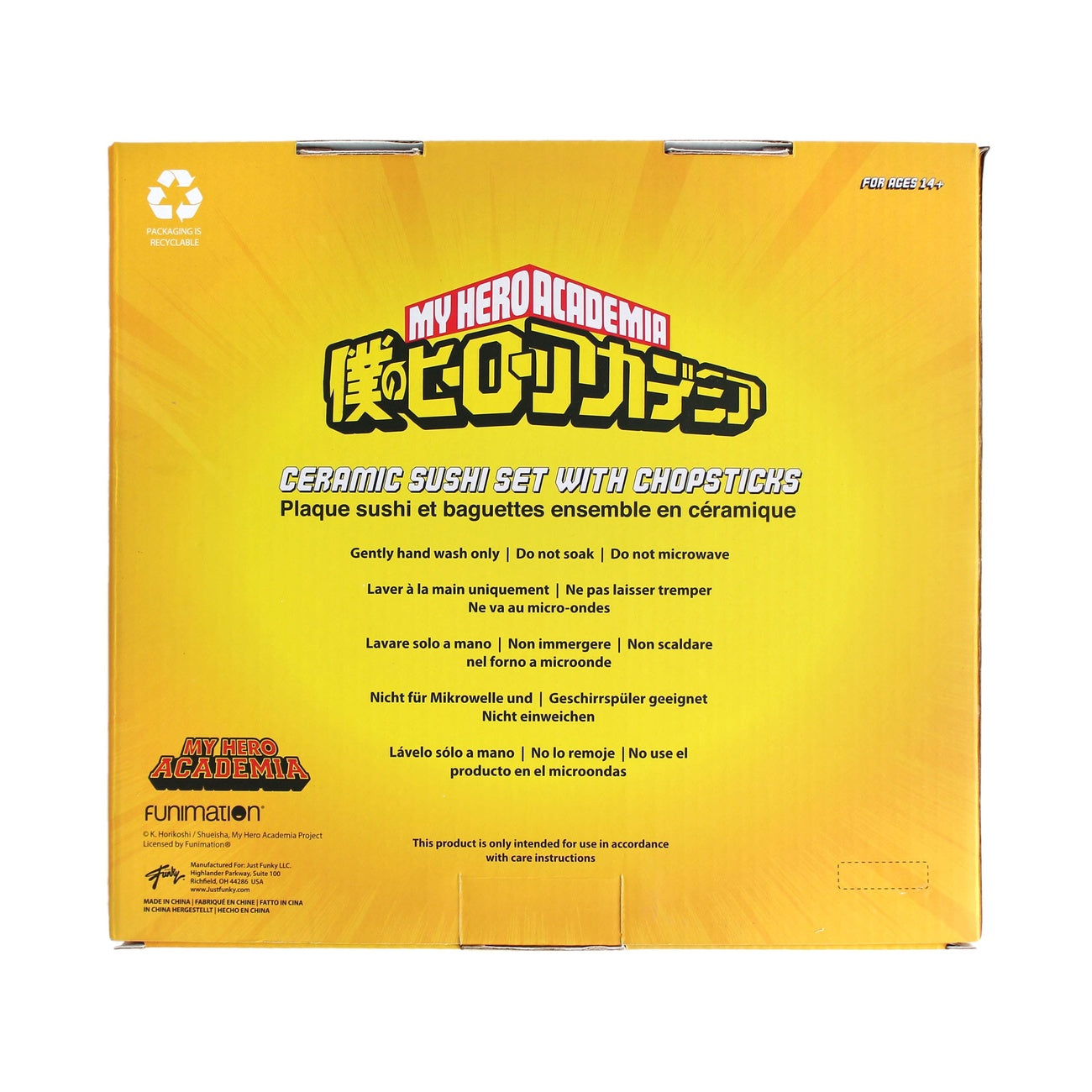 Produktbild My Hero Academia Keramik Sushi Set mit Essstäbchen UA