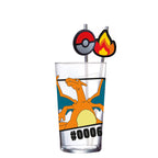 Produktbild Pokémon Glas Tumbler mit Trinkhalmen Glurak 480 ml