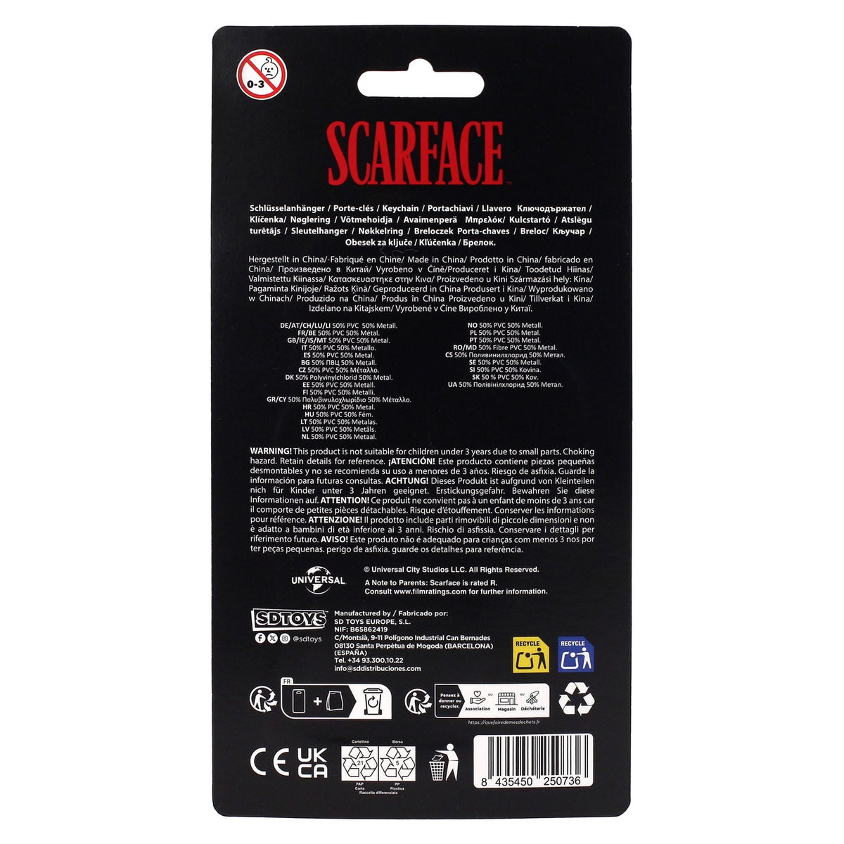 Produktbild Scarface Schlüsselanhänger The World is Yours 2 cm