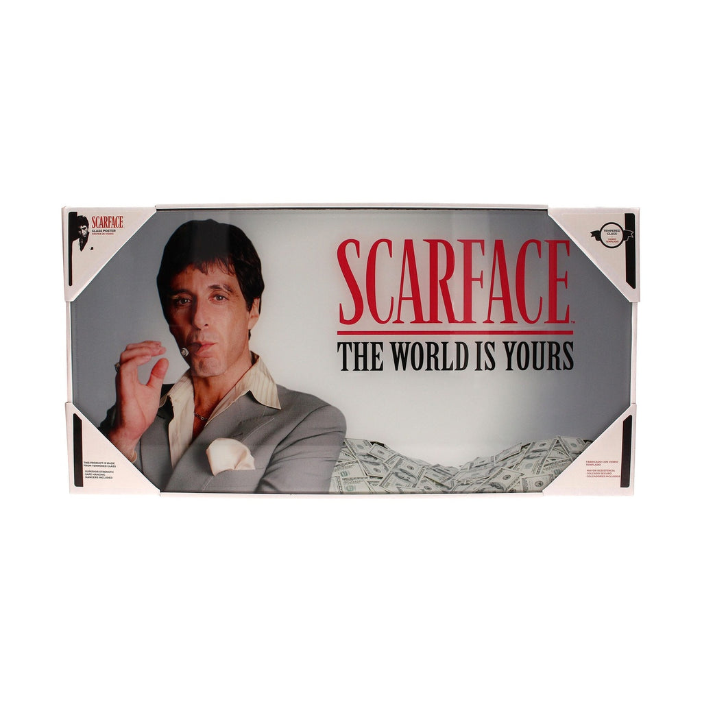 Produktbild Scarface Glasposter The World Is Yours (Grey Background) 60 x 30 cm
