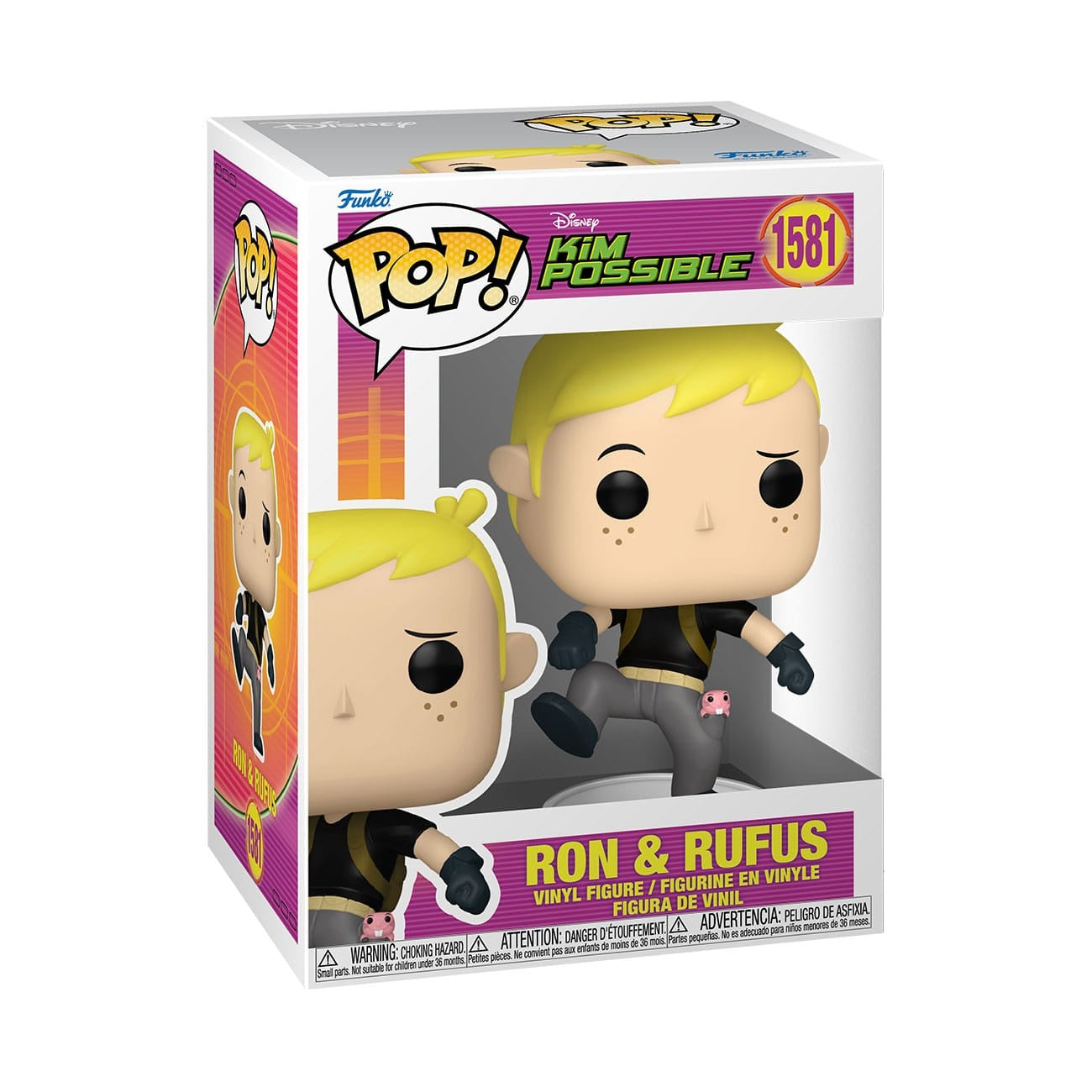 Produktbild Kim Possible POP! Vinyl Figur Ron w/Rufus 9 cm