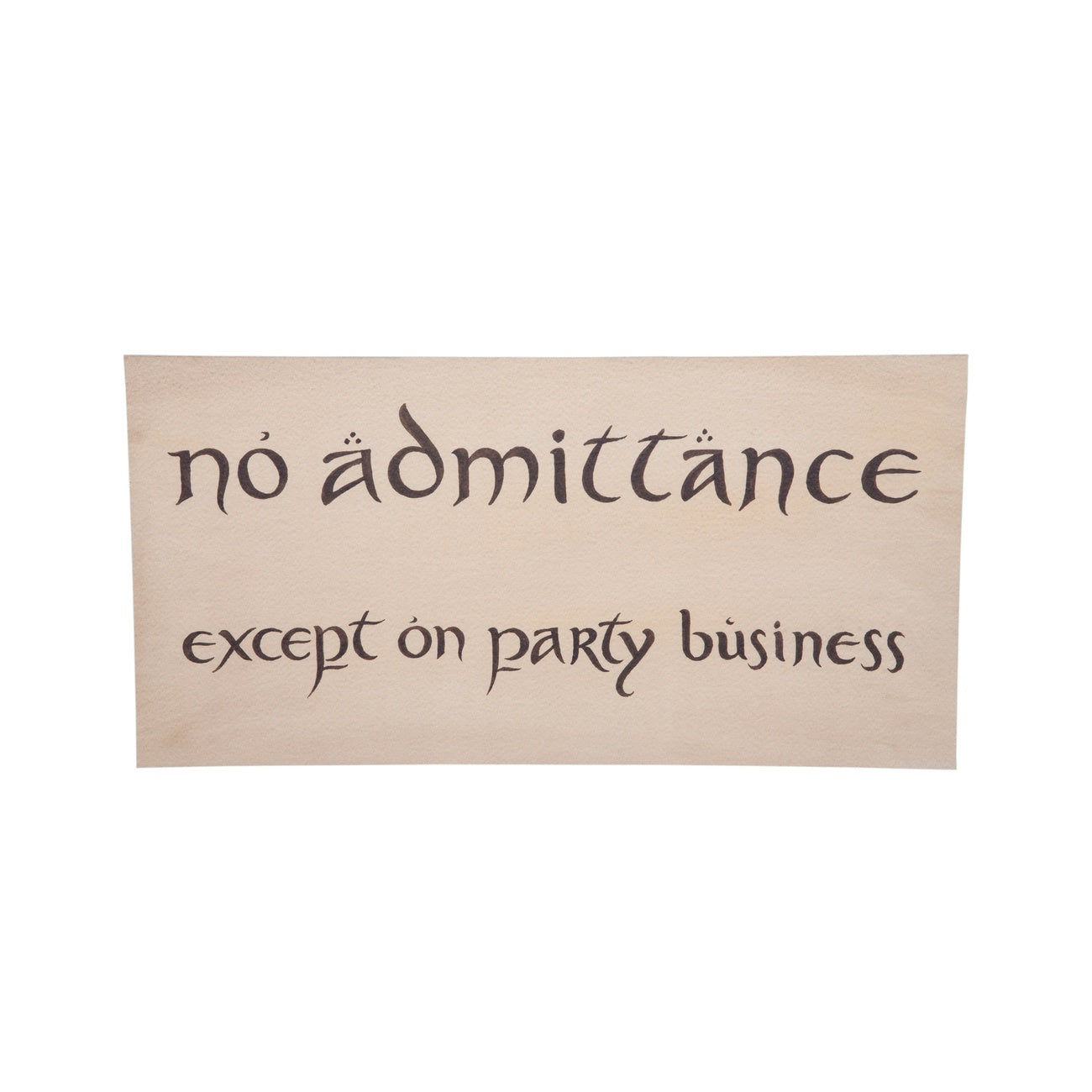 Produktbild Der Hobbit Replik Schild No Admittance
