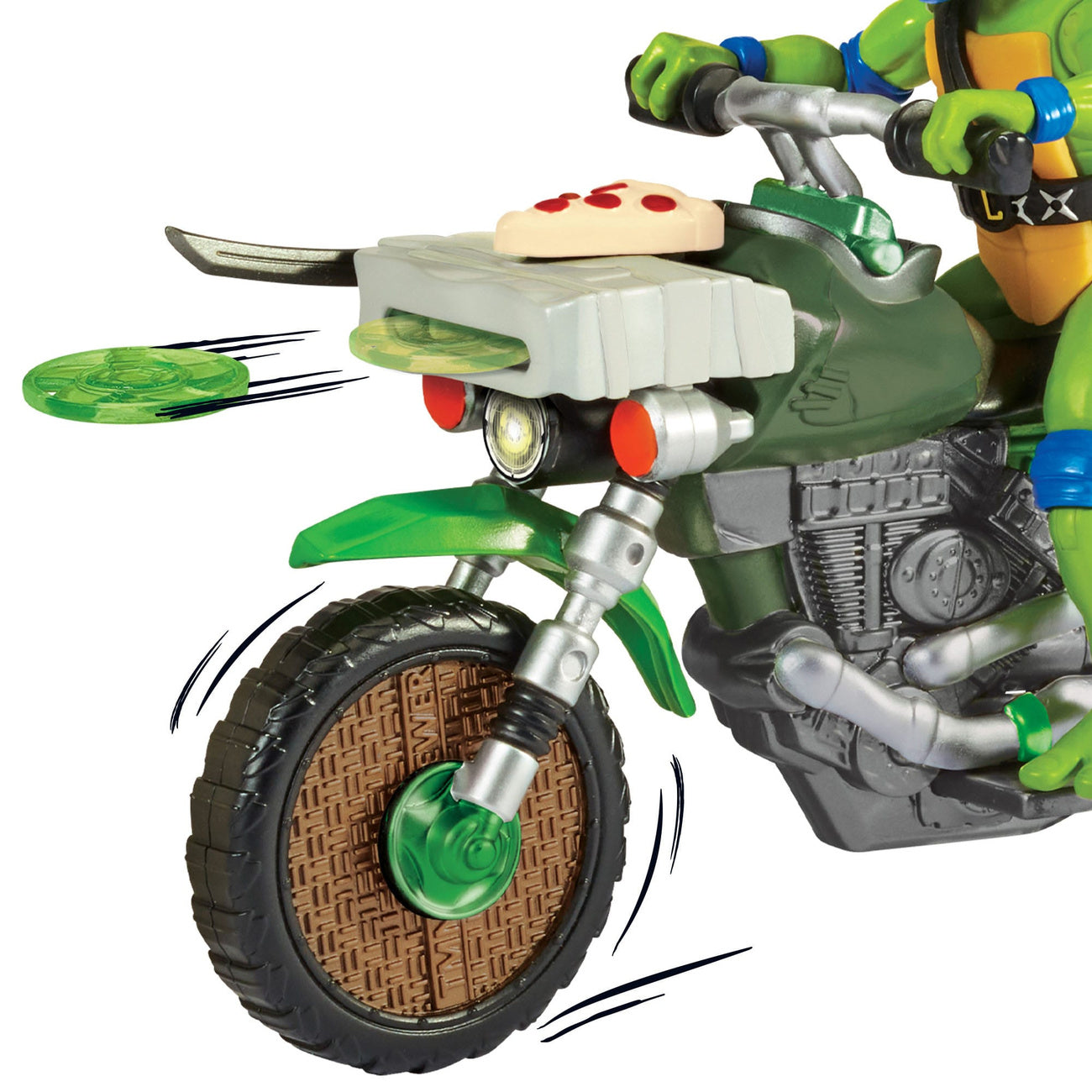 Product image Teenage Mutant Ninja Turtles: Mutant Mayhem Drive N Kick Action Figure Leonardo & Motorcycle 11 cm