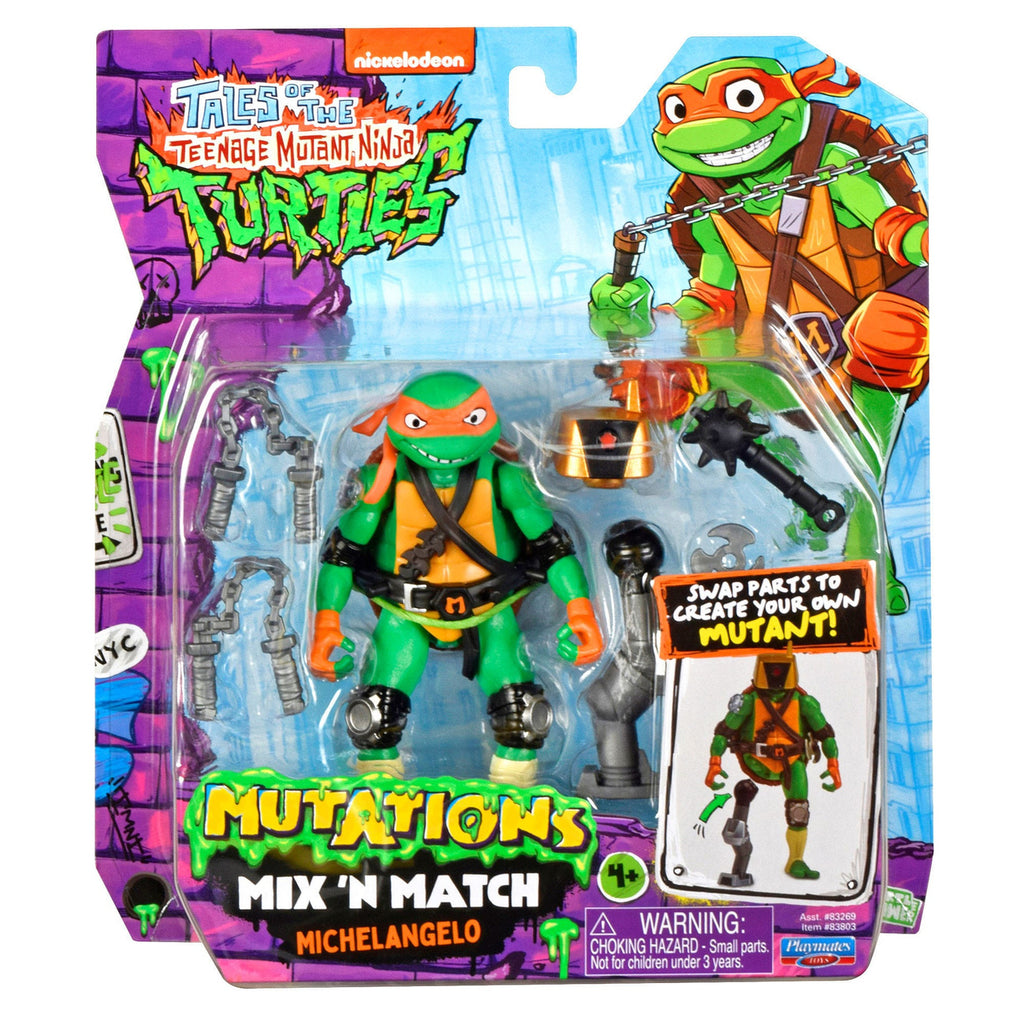 Produktbild Die Abenteuer der Teenage Mutant Ninja Turtles Mix 'n Match Actionfigur Michelangelo 12 cm