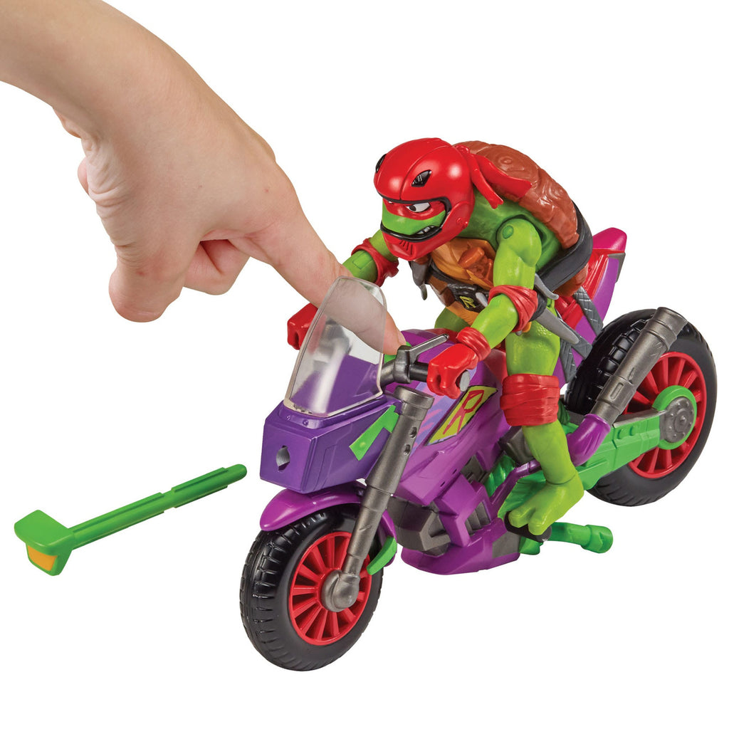 Produktbild Die Abenteuer der Teenage Mutant Ninja Turtles Actionfigur mit Fahrzeug Raphael & Purple Dragon 12 cm