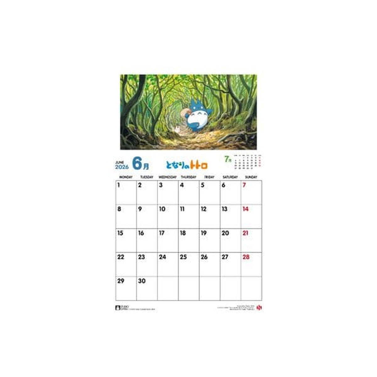 Produktbild Mein Nachbar Totoro Kalender 2026 *Englische Version*