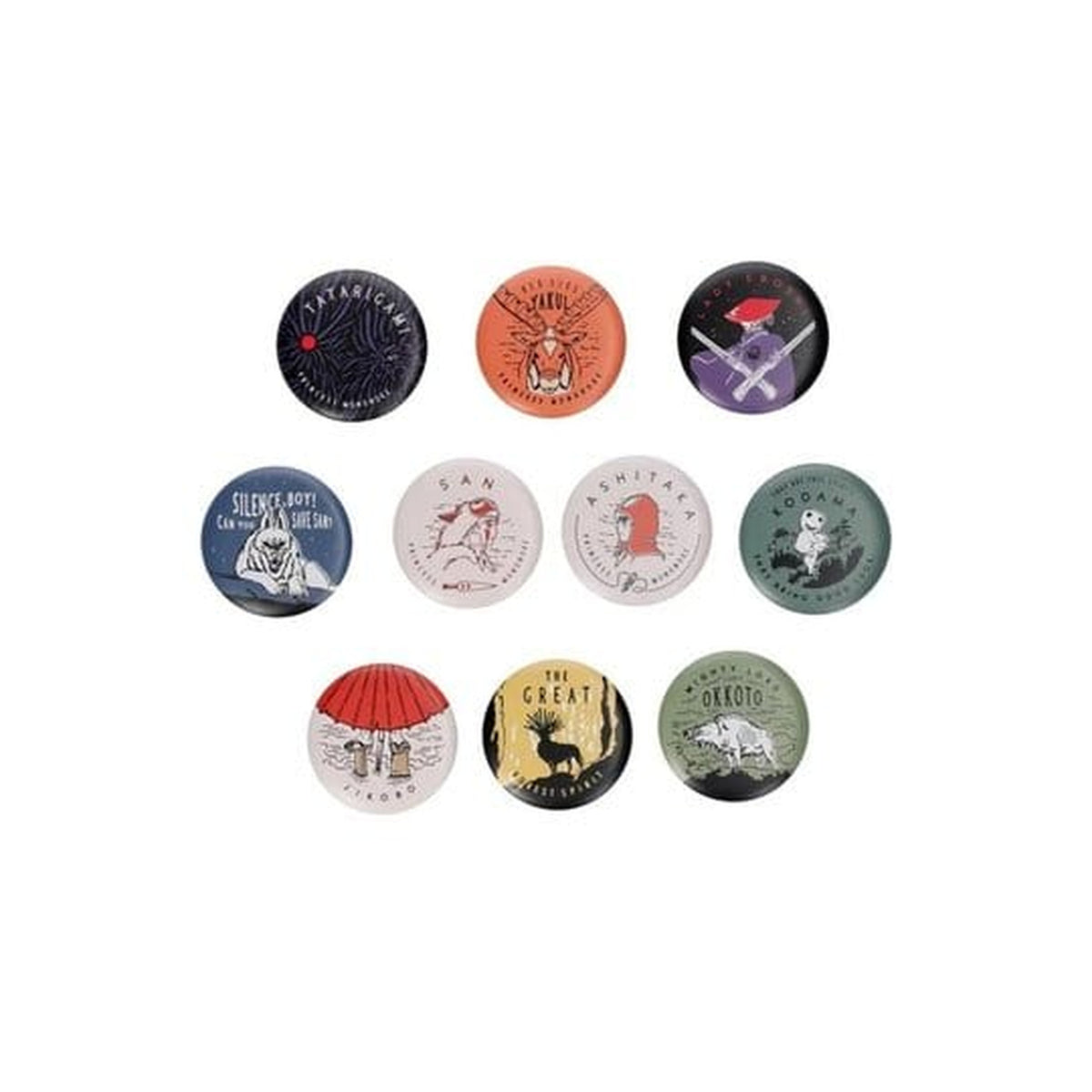 Produktbild Prinzessin Mononoke Ansteck-Buttons Vintage 6 cm Blind Box Sortiment (10)