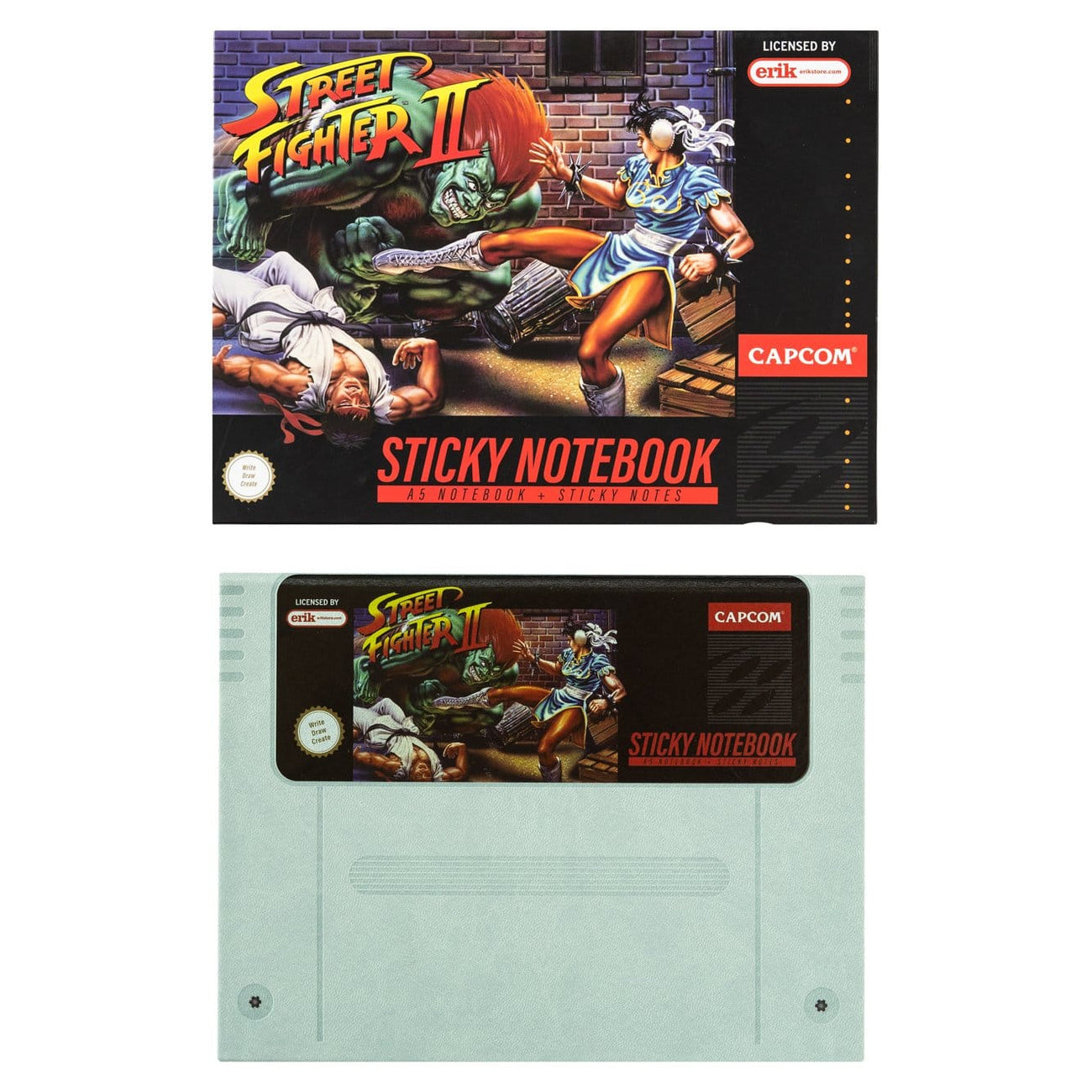 Produktbild Street Fighter Premium Notizbuch mit Haftnotizen und Hülle A5