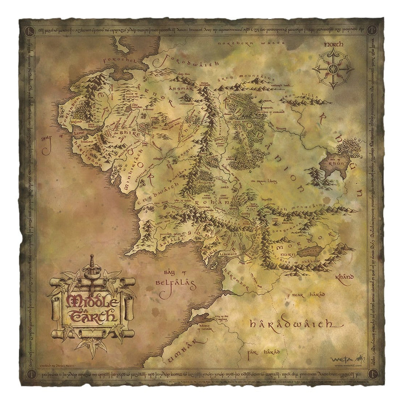 Produktbild Herr der Ringe Kunstdruck Parchment Map of Middle-earth 59 x 30 cm