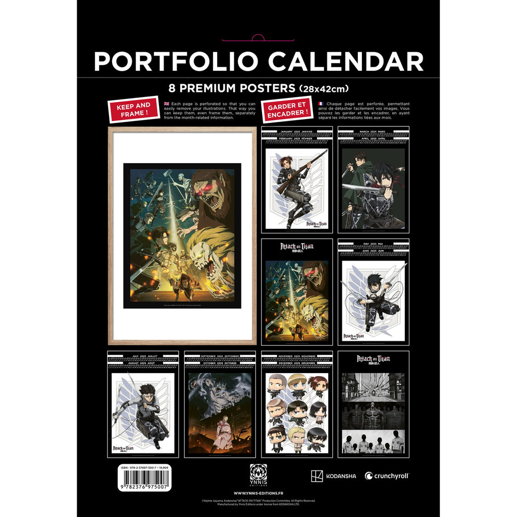 Produktbild Attack on Titan Portfolio Kalender 2025 *Englische Version*