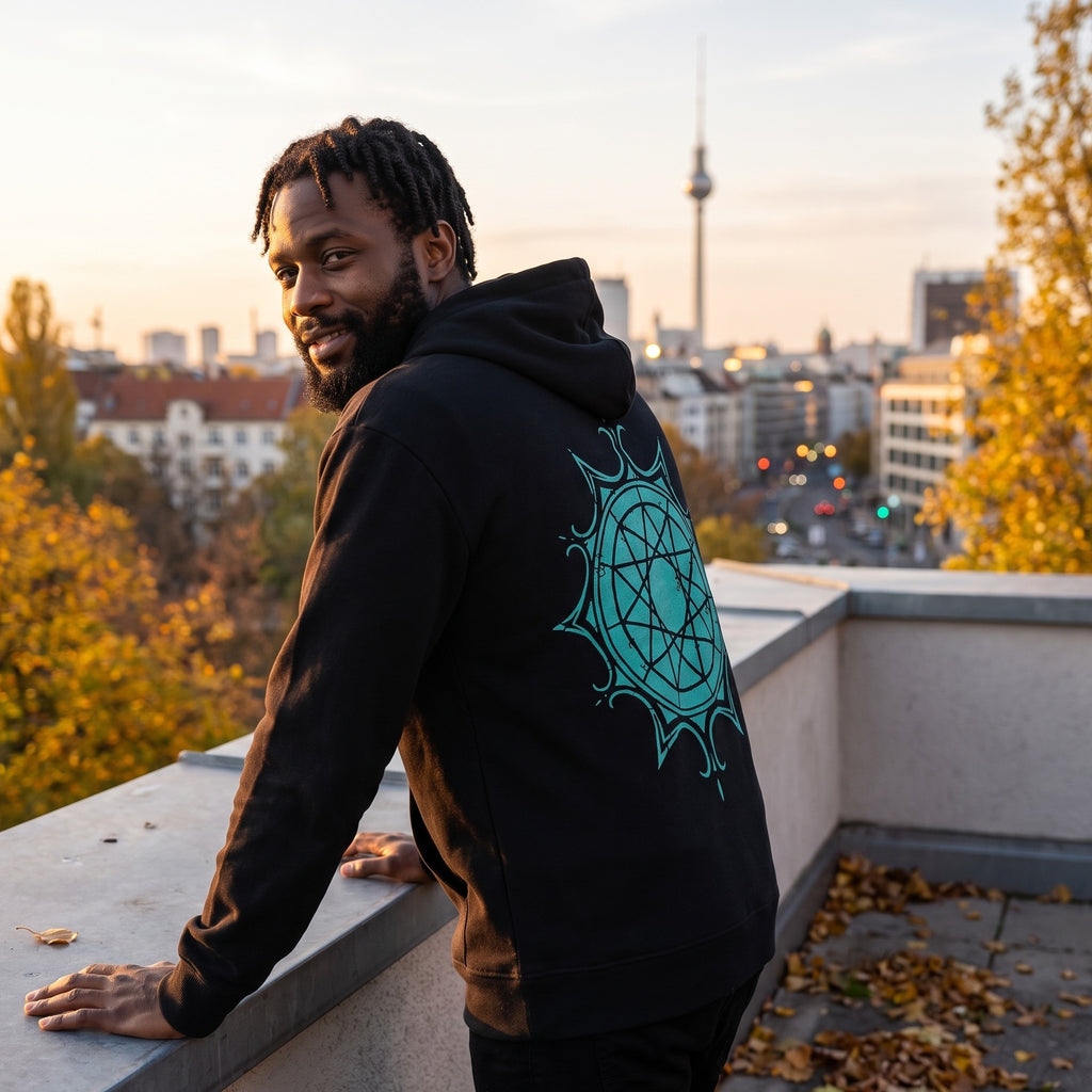 Produktbild Frieren - Symbol Kapuzenjacke schwarz