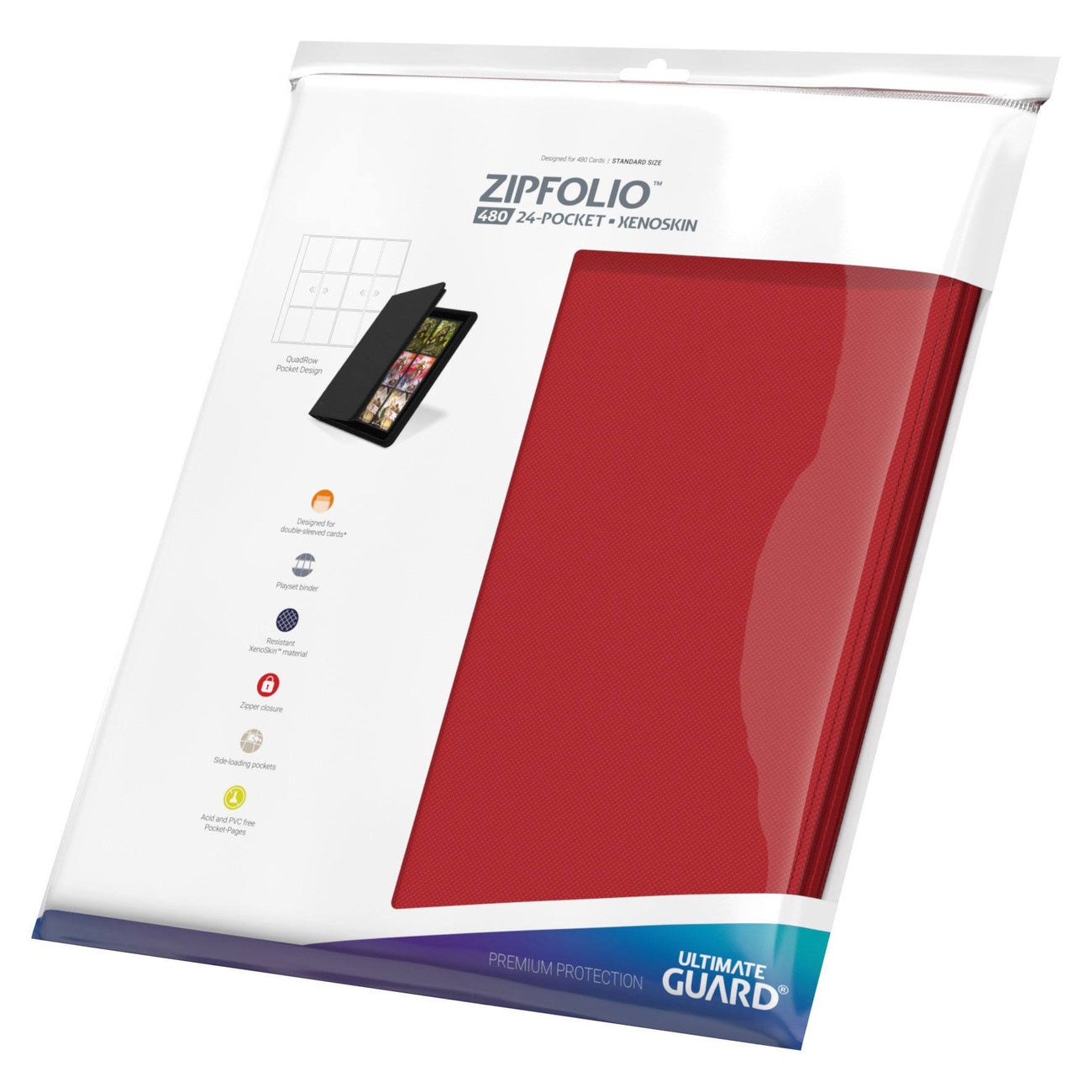 Produktbild Ultimate Guard Zipfolio 480 24-Pocket Xenoskin - Red