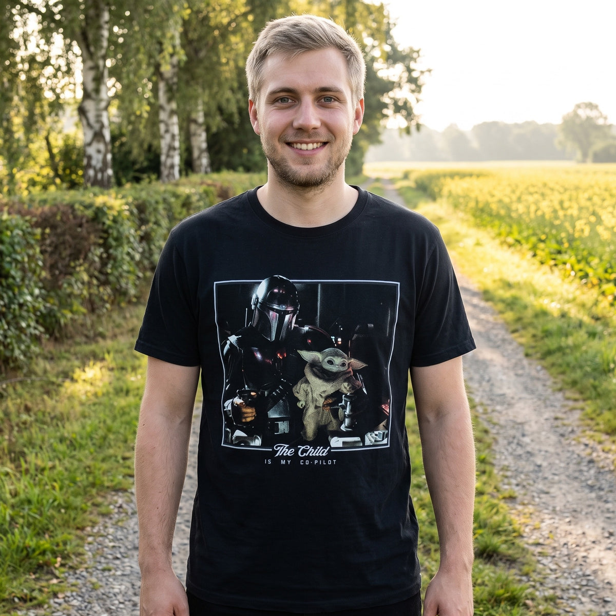 Produktbild The Child is My Co-Pilot T-Shirt schwarz - Star Wars The Mandalorian