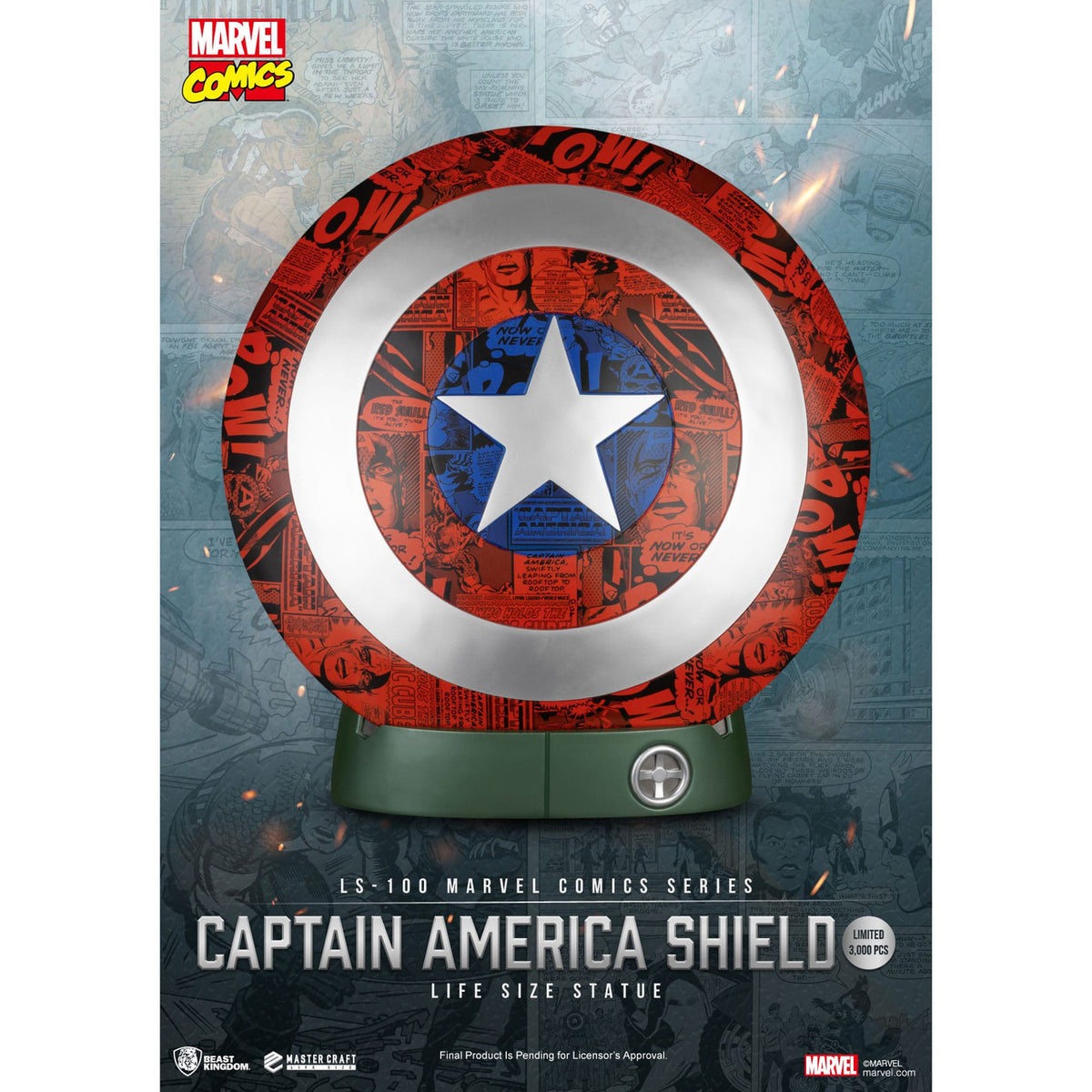 Produktbild Marvel Comics PVC Captain America Schild Life Size Statue