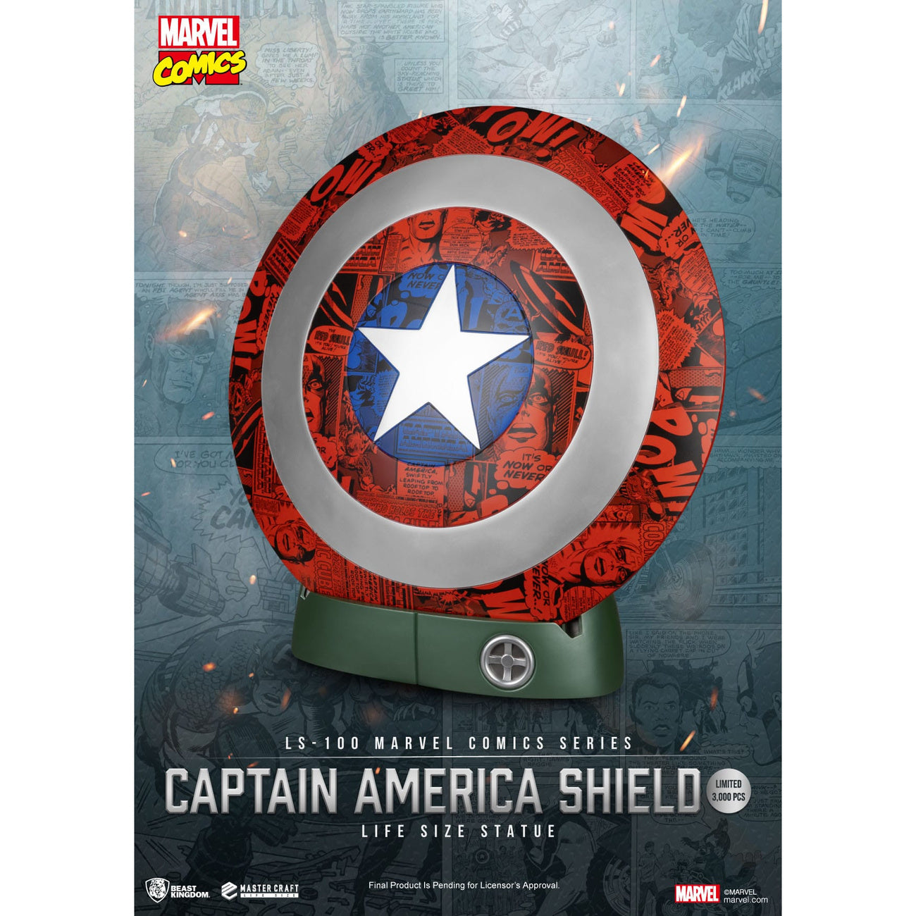 Produktbild Marvel Comics PVC Captain America Schild Life Size Statue